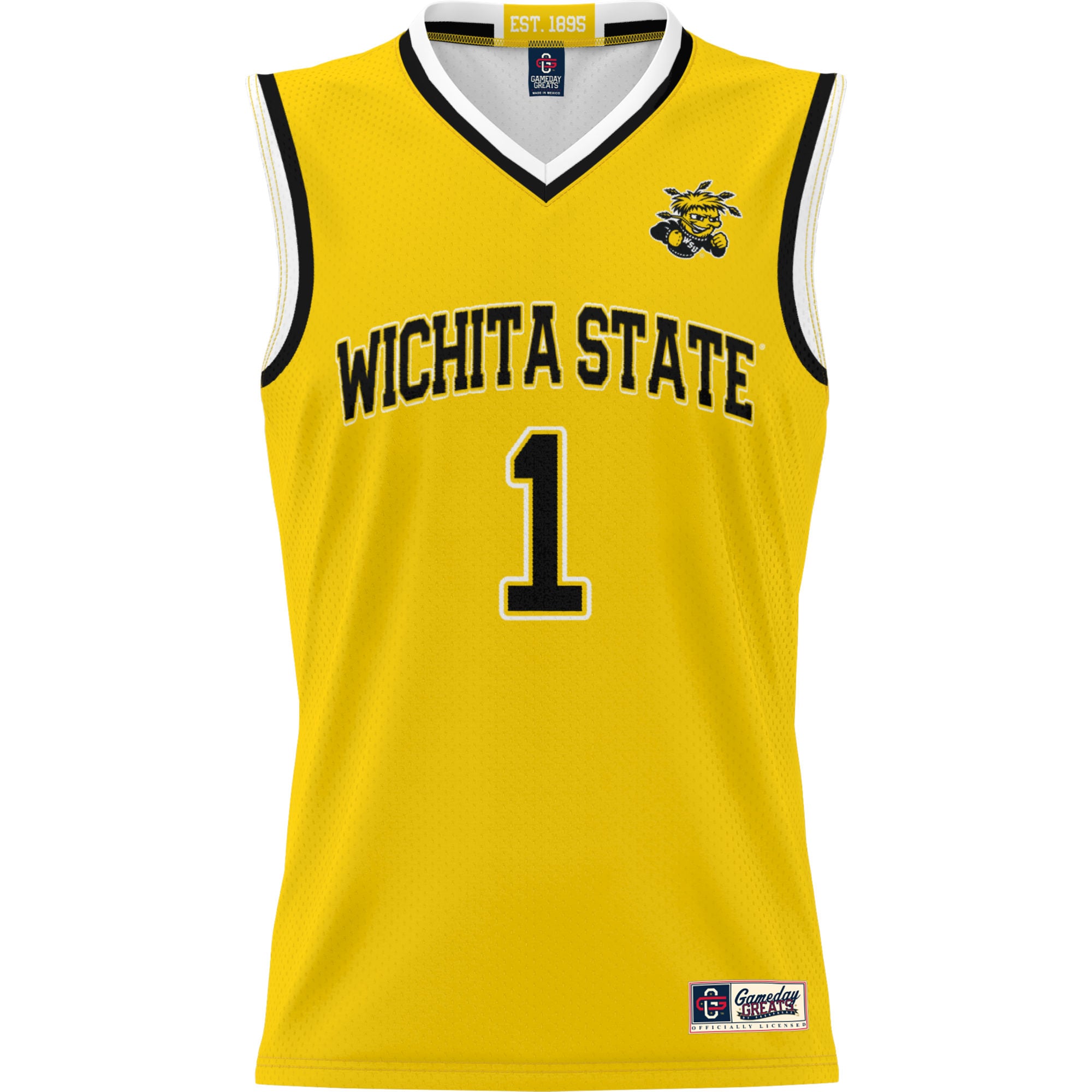 Wichita State Shockers Youth #1 Basketball Jersey Yellow - front view