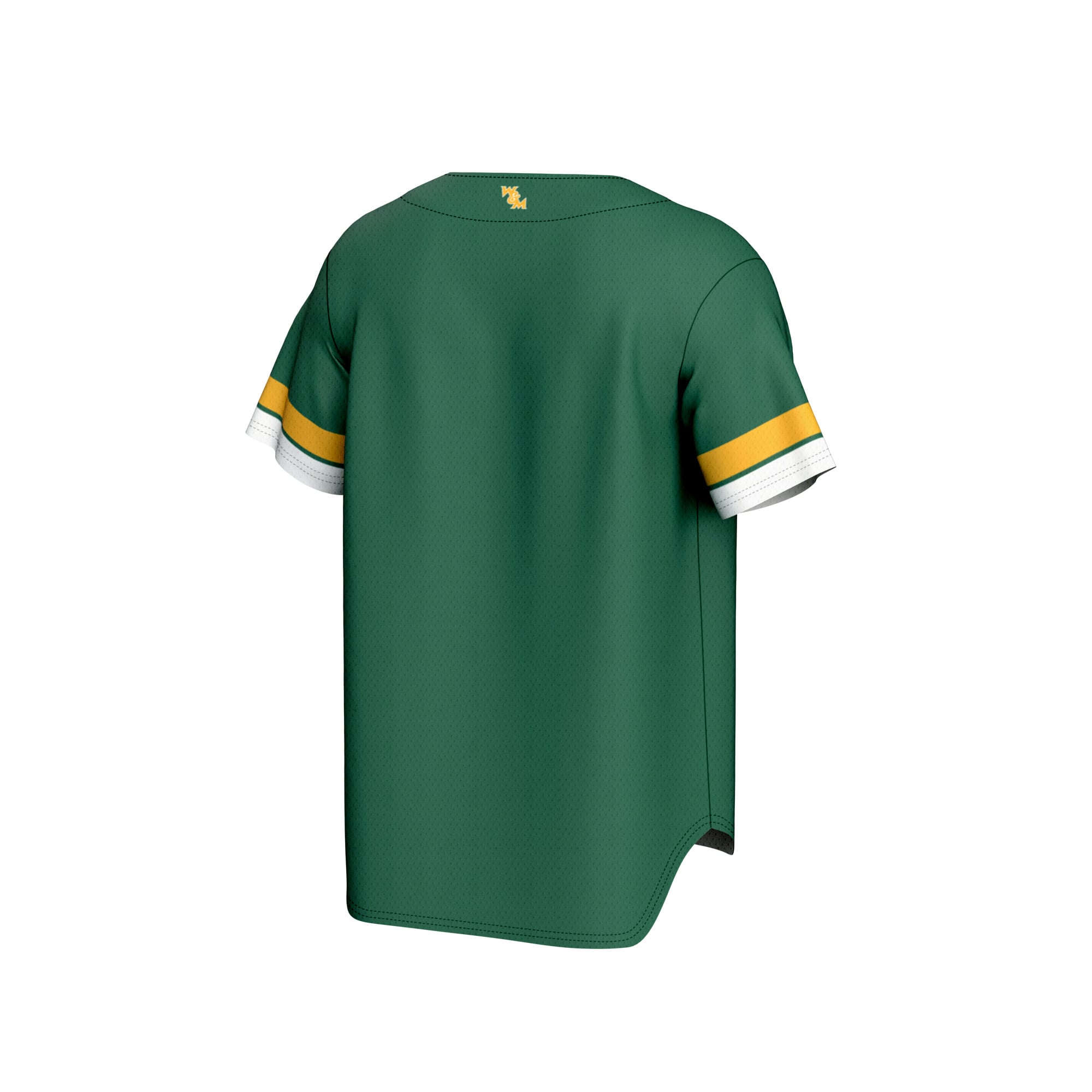 William & Mary Tribe Baseball Jersey Green - back view