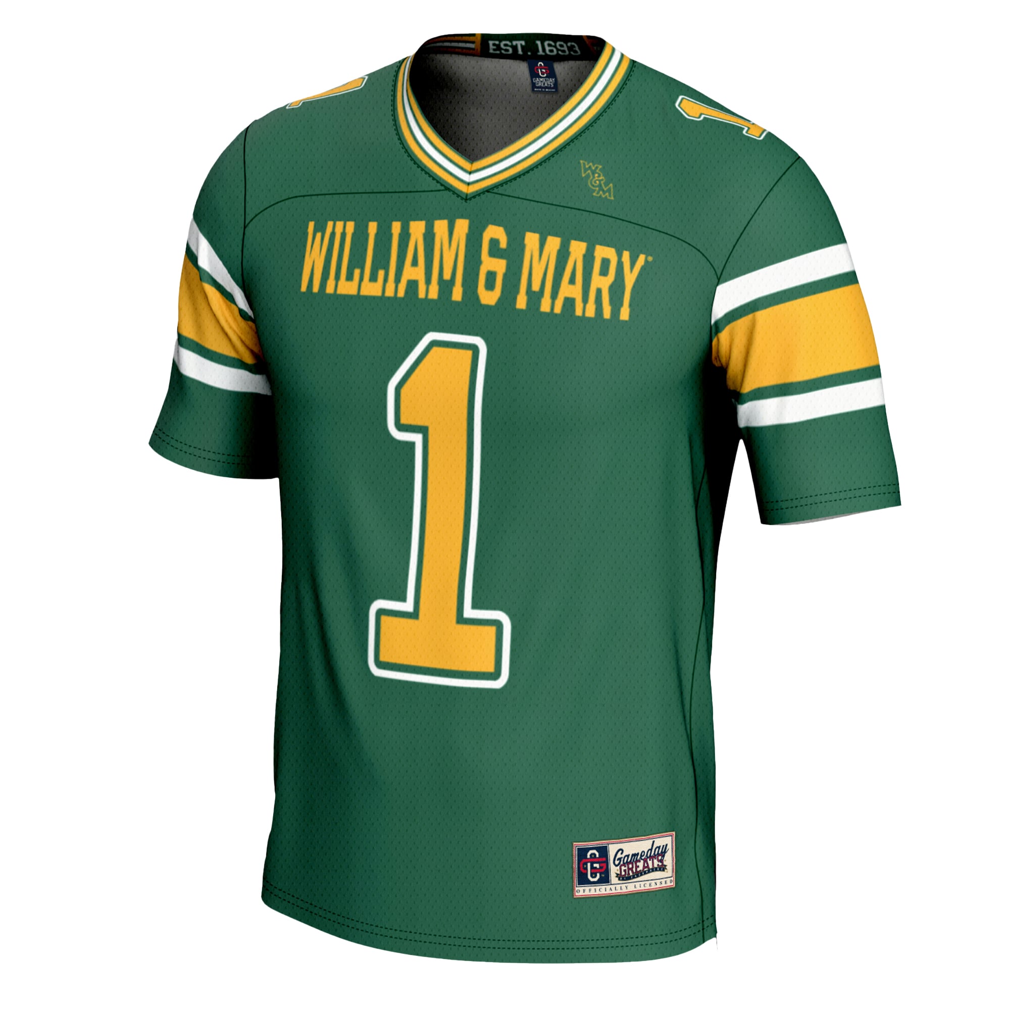 #1 William & Mary Tribe Football Jersey Green - front view