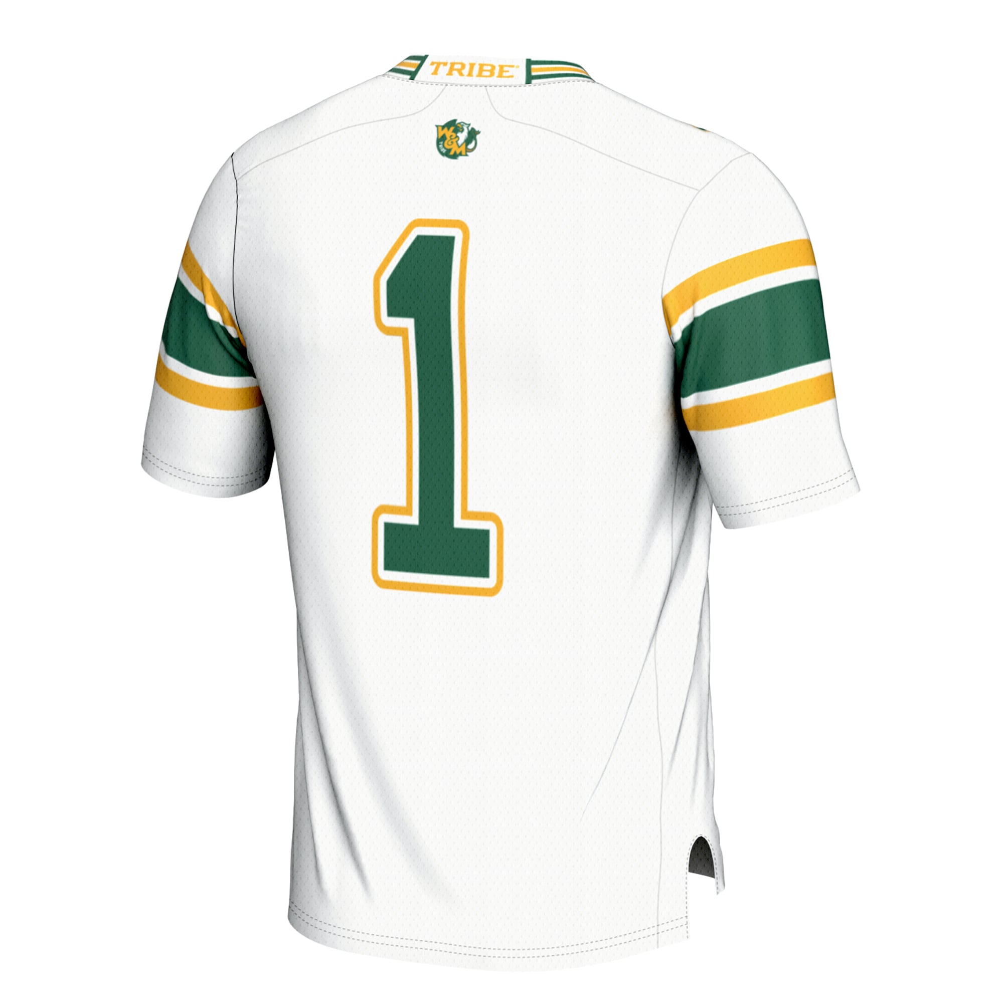 #1 William & Mary Tribe Football Jersey White - back view