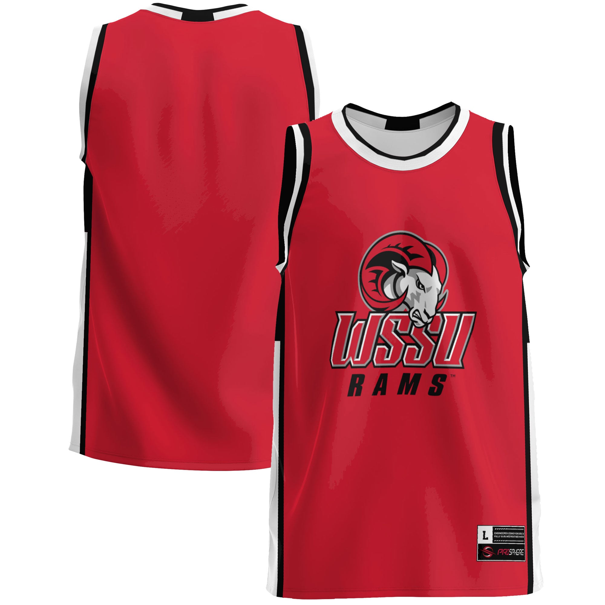 Winston-Salem State Rams Lightweight Basketball Jersey Red - front and back view