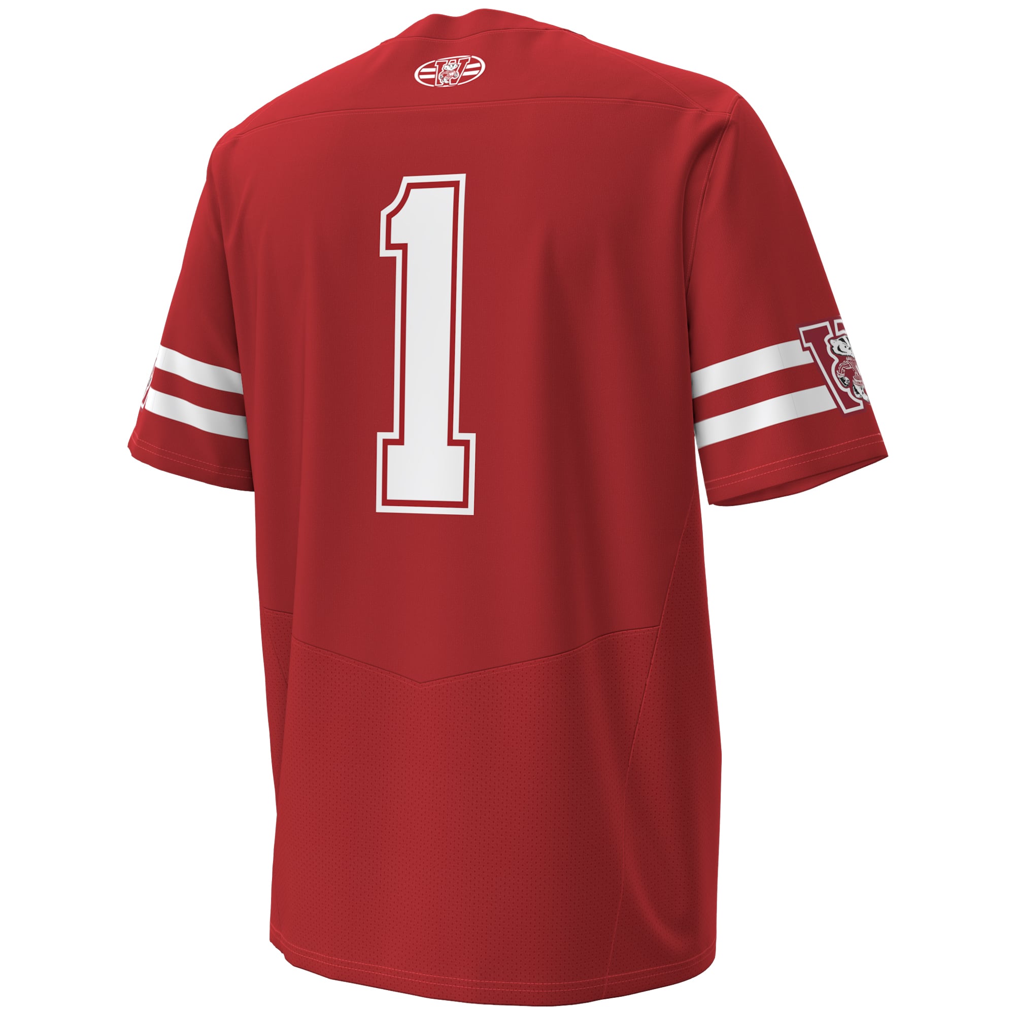 #1 Wisconsin Badgers 1980 Throwback Home Jersey Red - back view