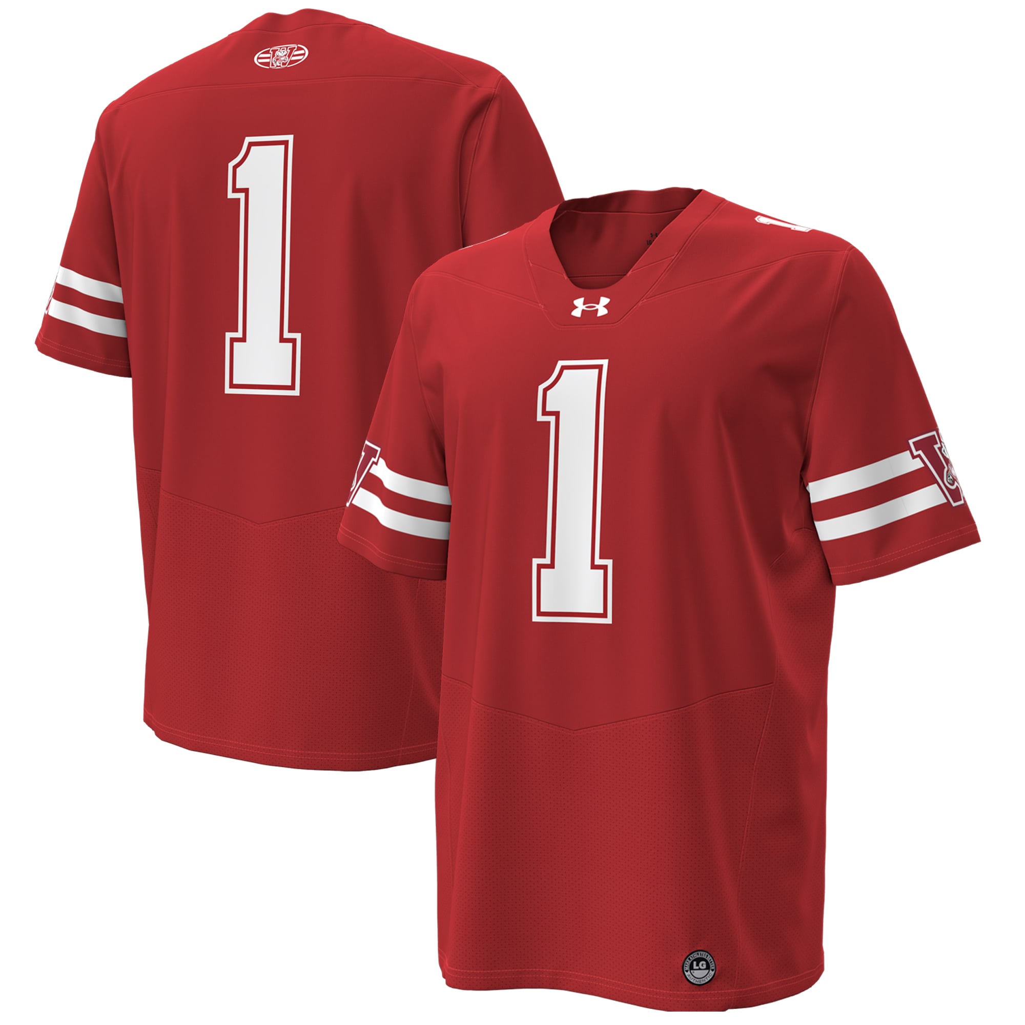 #1 Wisconsin Badgers 1980 Throwback Home Jersey Red - front and back view