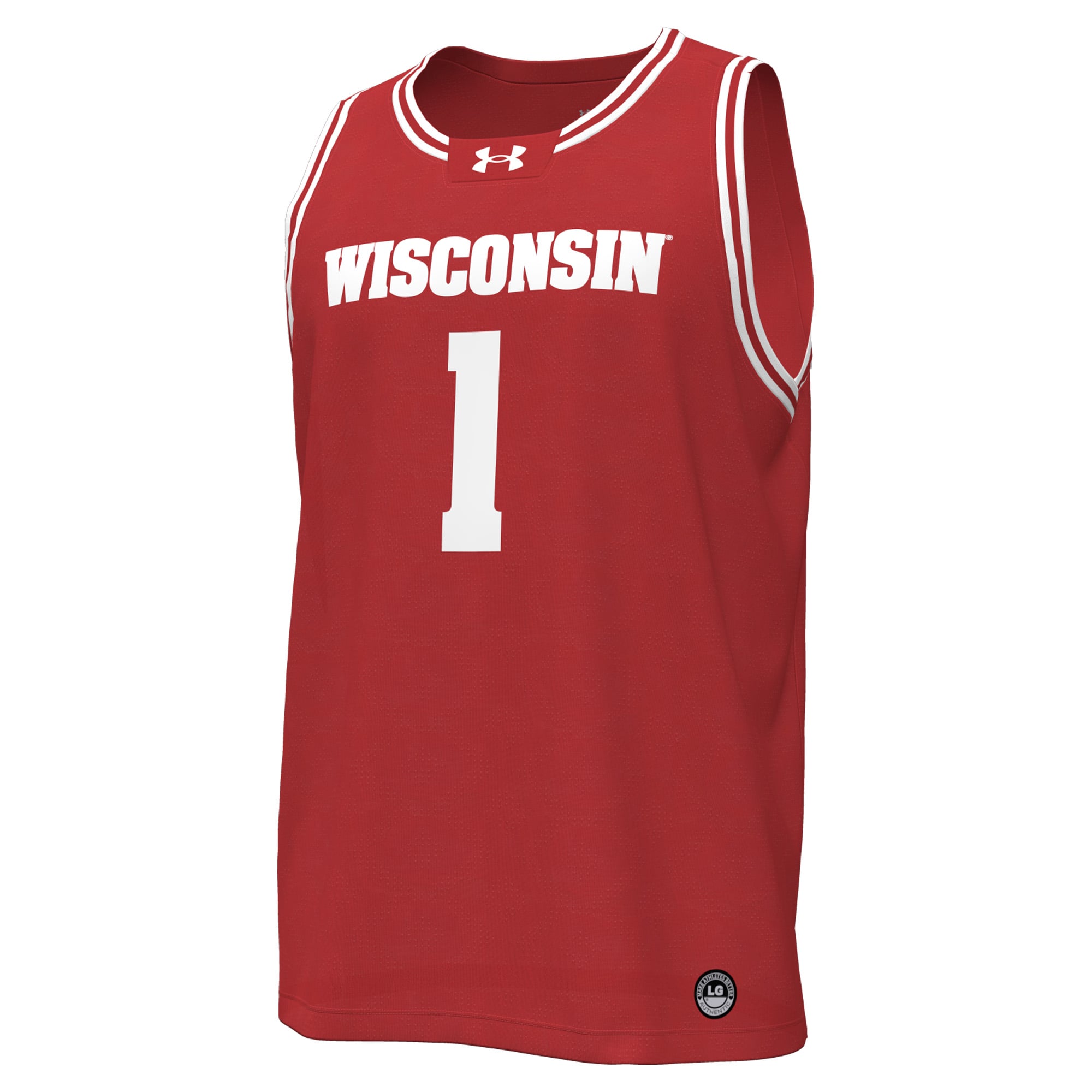 #1 Wisconsin Badgers Basketball Jersey Red - front view