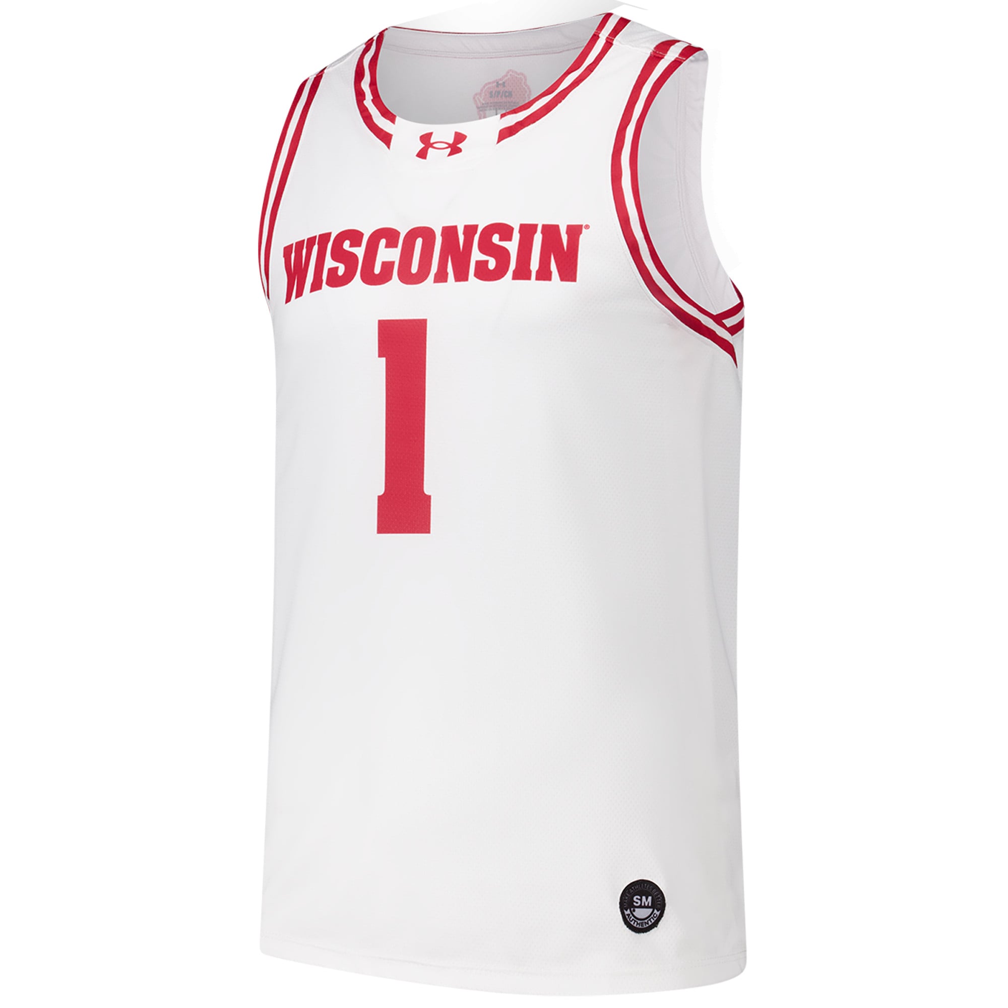 #1 Wisconsin Badgers Basketball Jersey White - front view