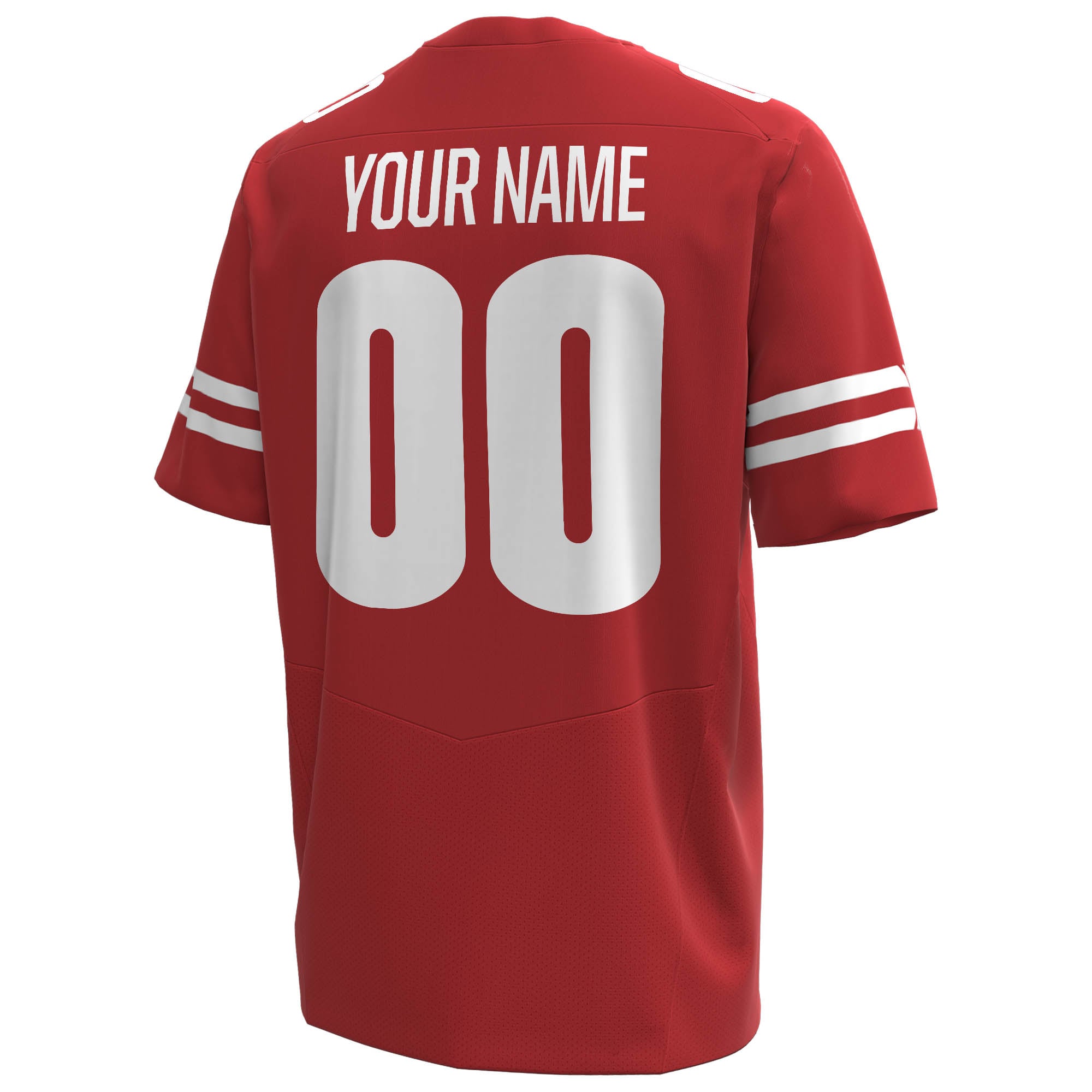 Wisconsin Badgers Custom Football Jersey Red - back view