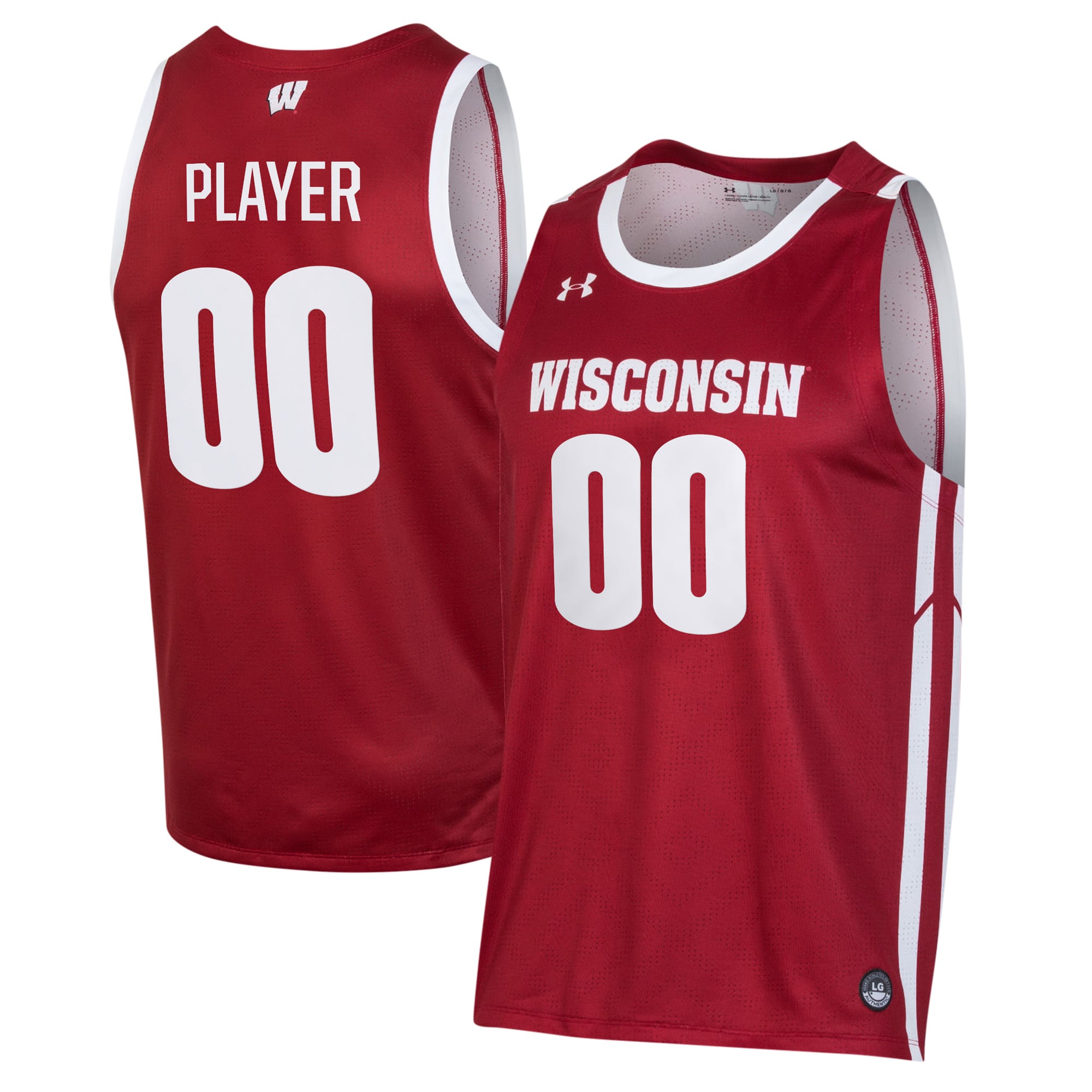 Wisconsin Badgers Men's Basketball Jersey Red - front and back view