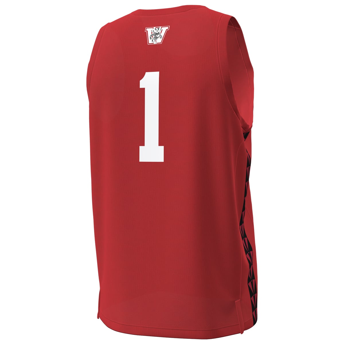 #1 Wisconsin Badgers Special Basketball Jersey Red - back view