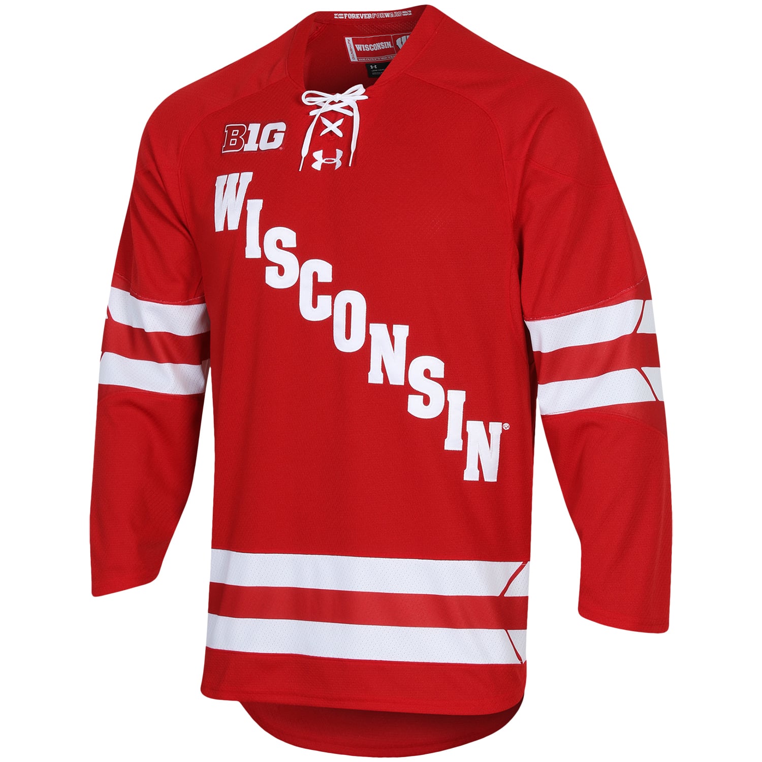 Wisconsin Badgers UA Hockey Jersey Red - front view