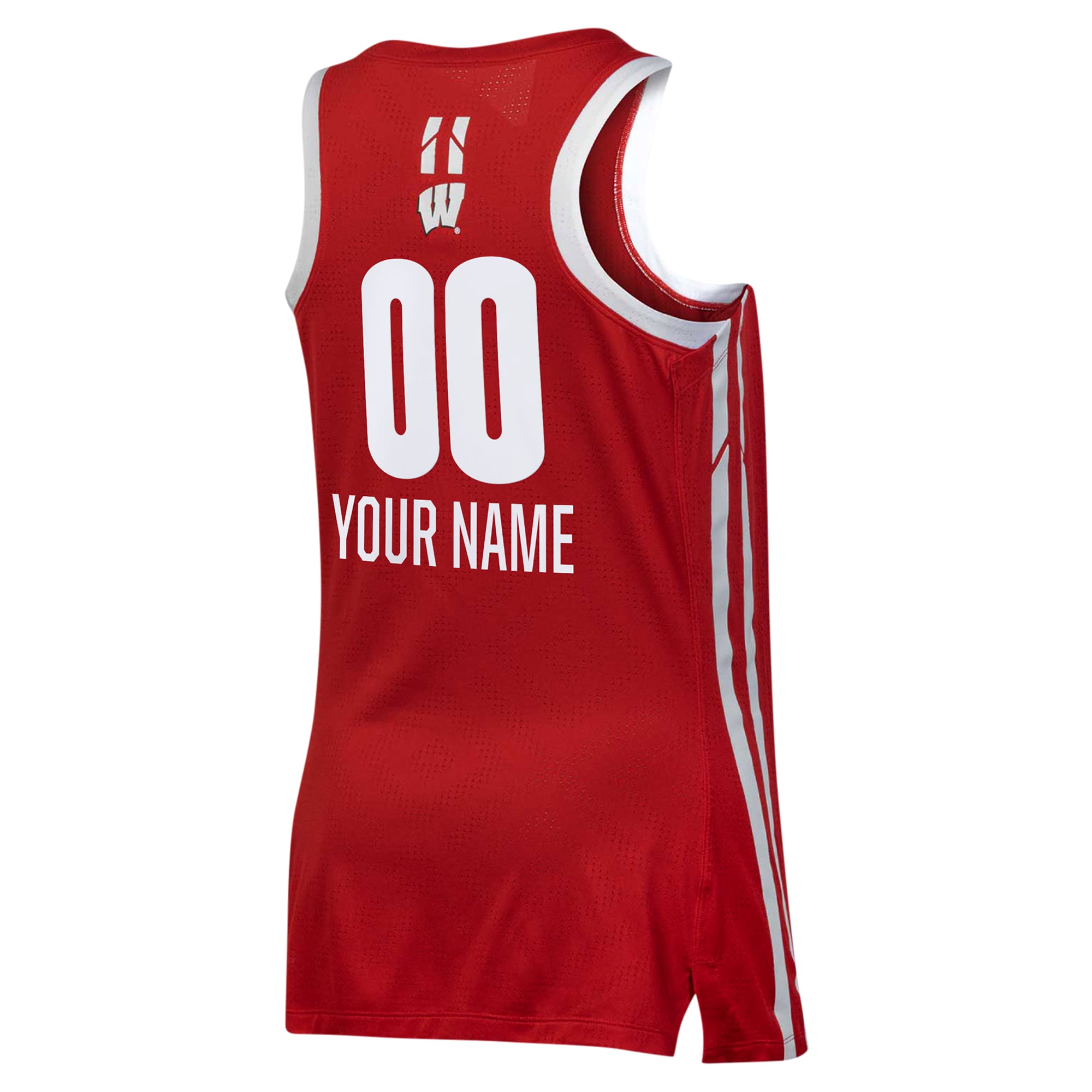 Wisconsin Badgers Women's Custom Alternate Basketball Jersey Red - back view