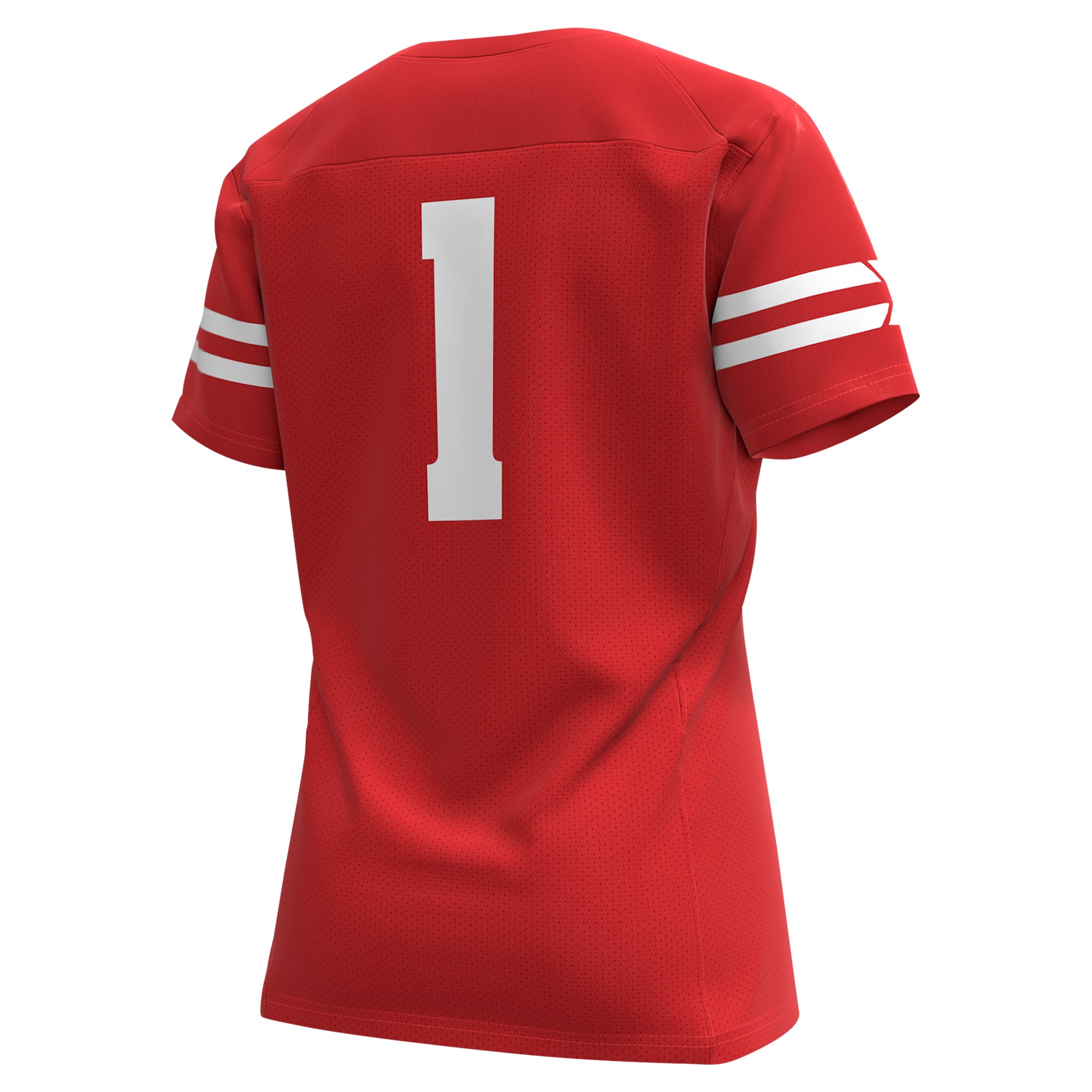 #1 Wisconsin Badgers Women's Football Jersey Red - back view