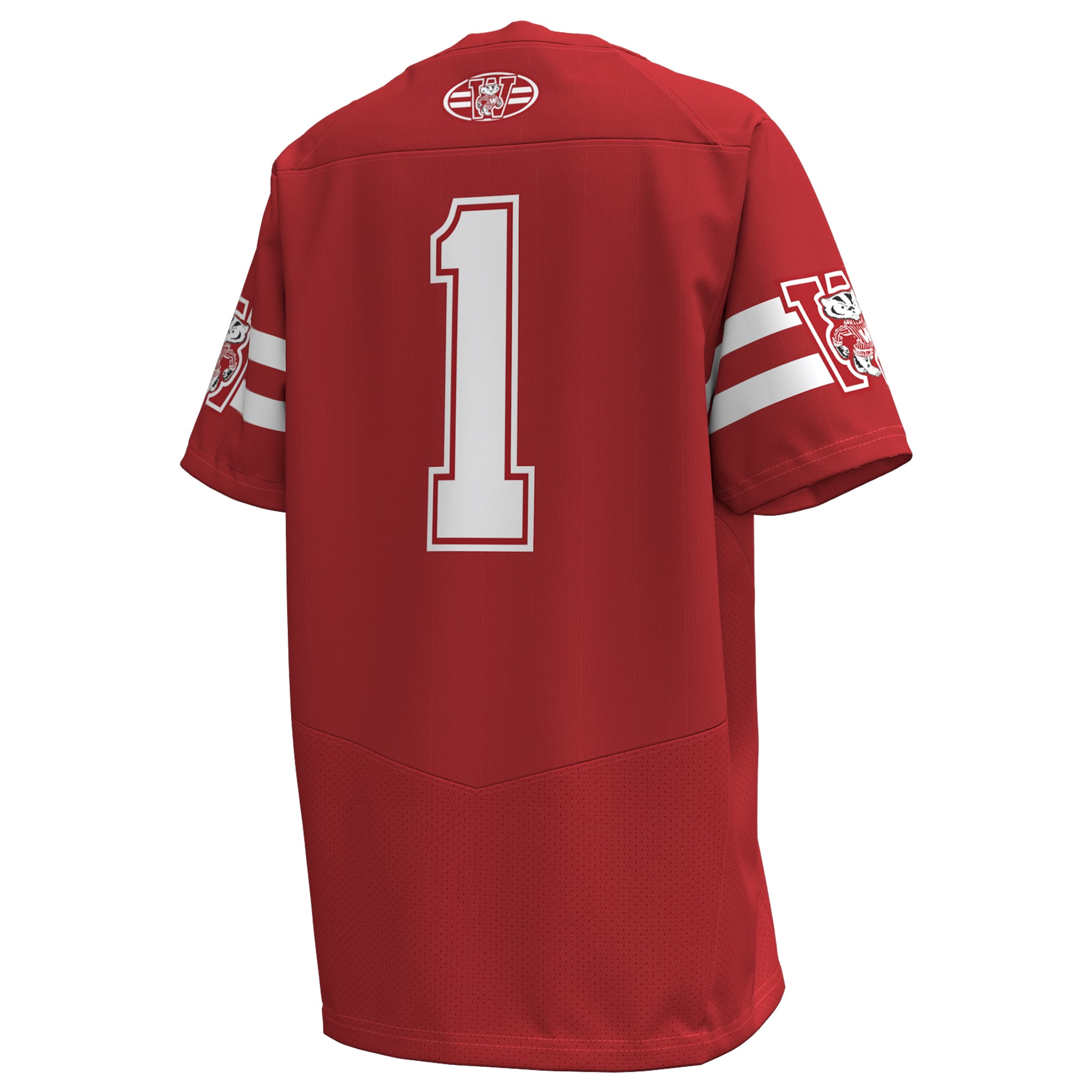 #1 Wisconsin Badgers Youth 1980 Throwback Home Jersey Red - back view
