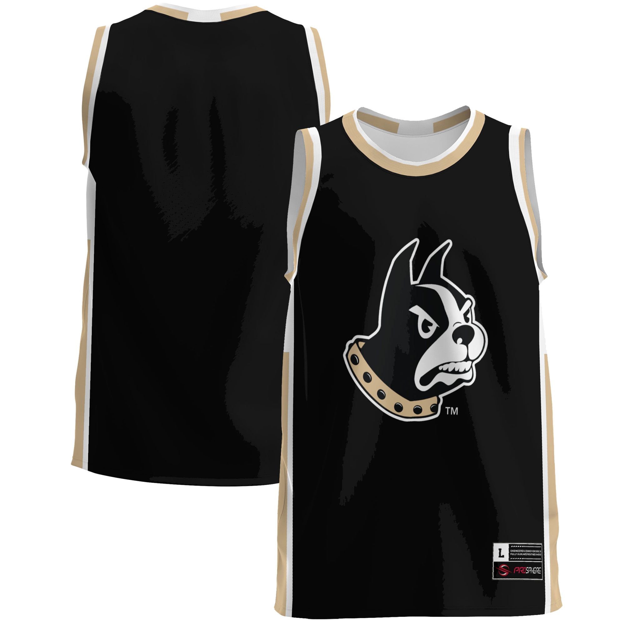 Wofford Terriers Lightweight Basketball Jersey Gold - front and back view