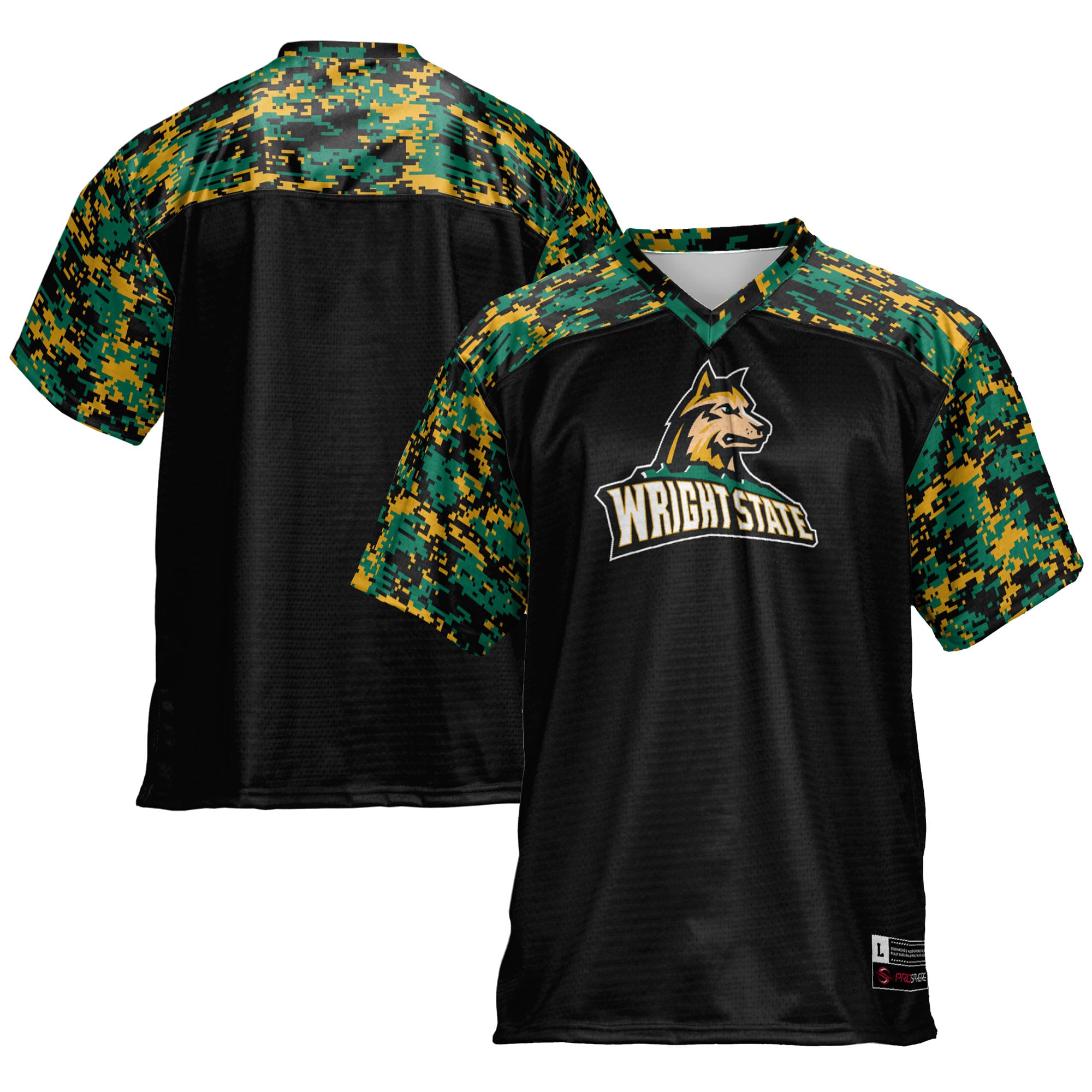 Wright State Raiders Football Jersey Black - front and back view