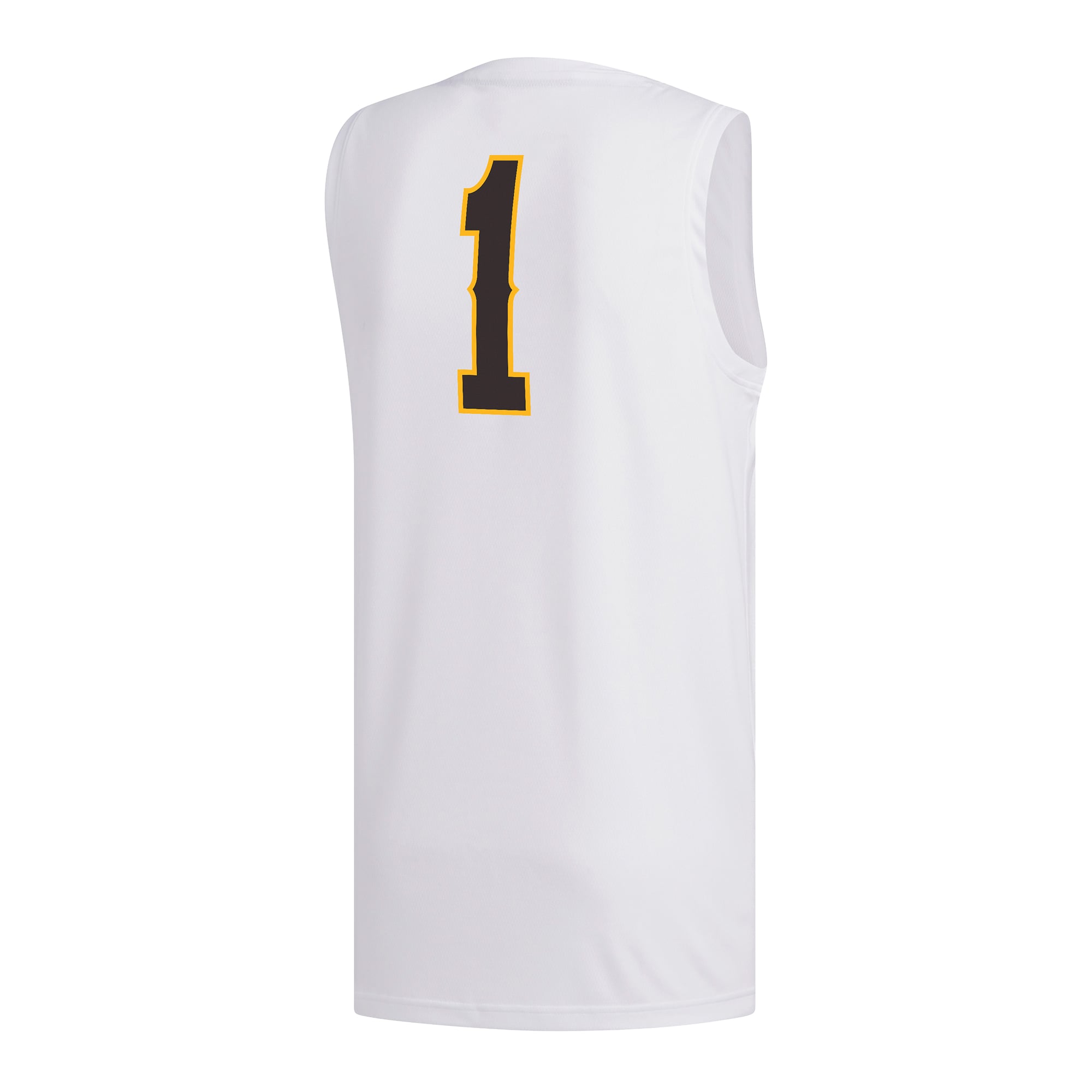 #1 Wyoming Cowboys Basketball Jersey White - back view