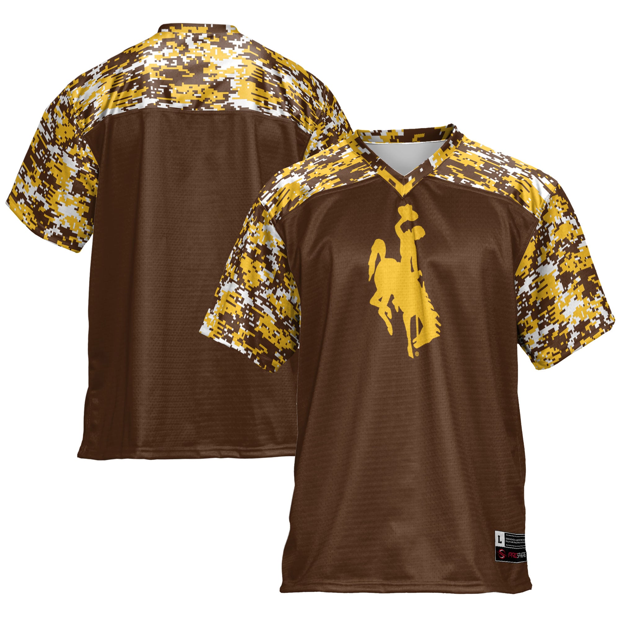 Wyoming Cowboys Football Jersey Brown - front and back view