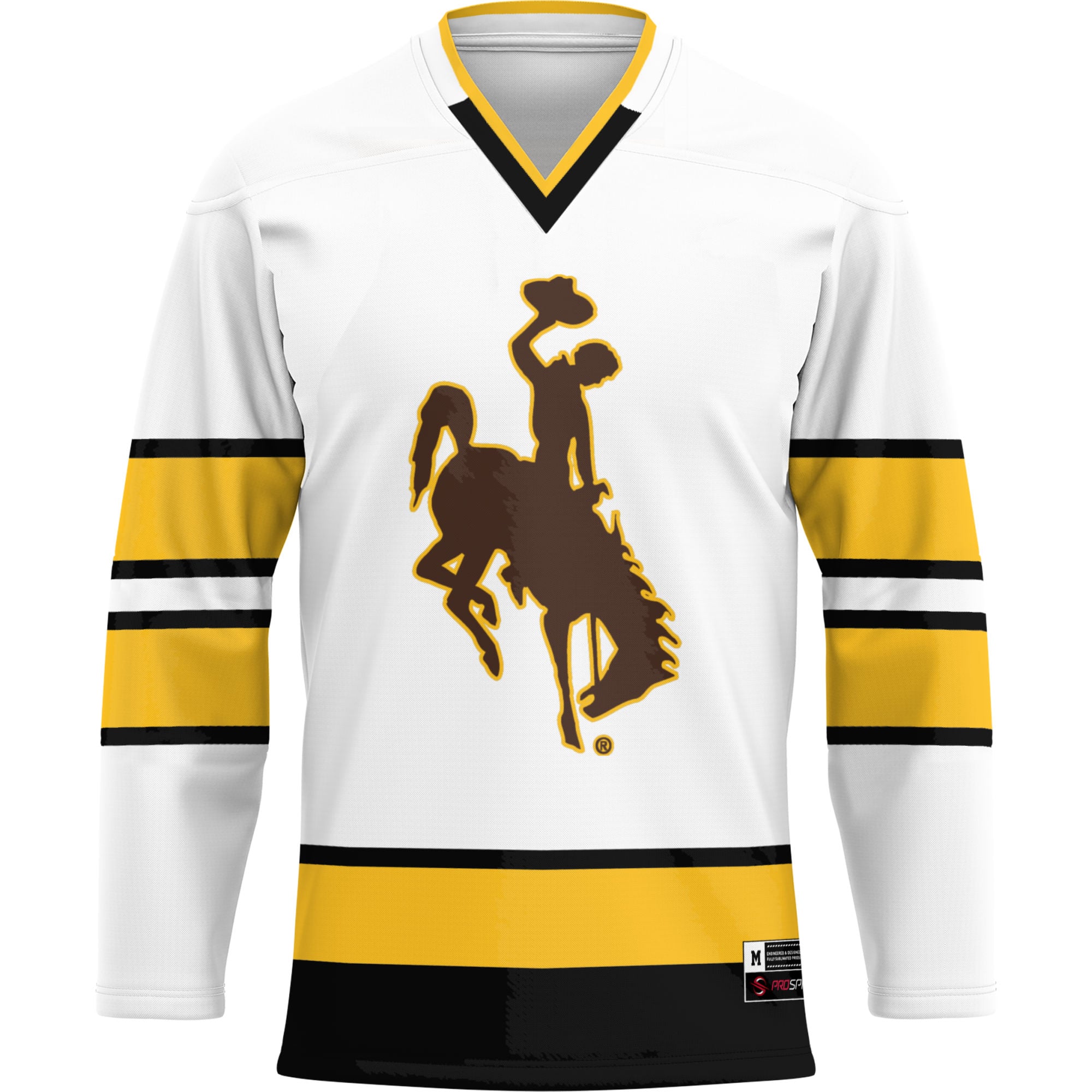 Wyoming Cowboys Hockey Jersey White - front view