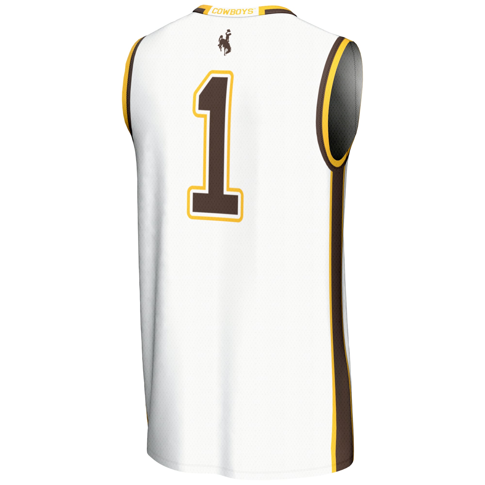 #1 Wyoming Cowboys Lightweight Basketball Jersey White - back view