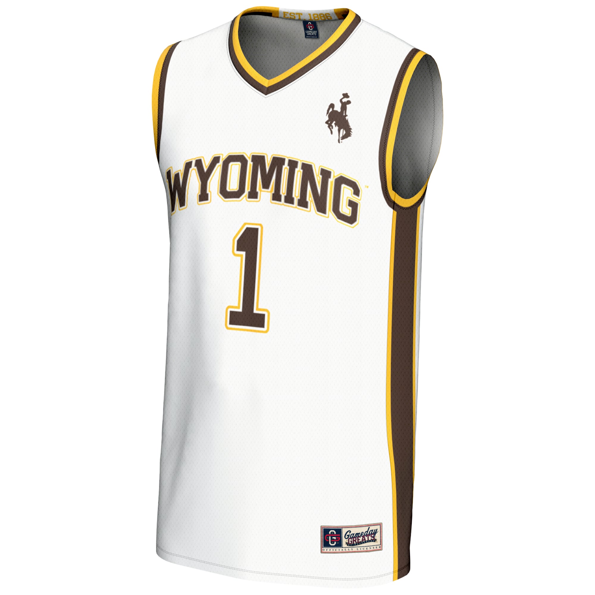 #1 Wyoming Cowboys Lightweight Basketball Jersey White - front view