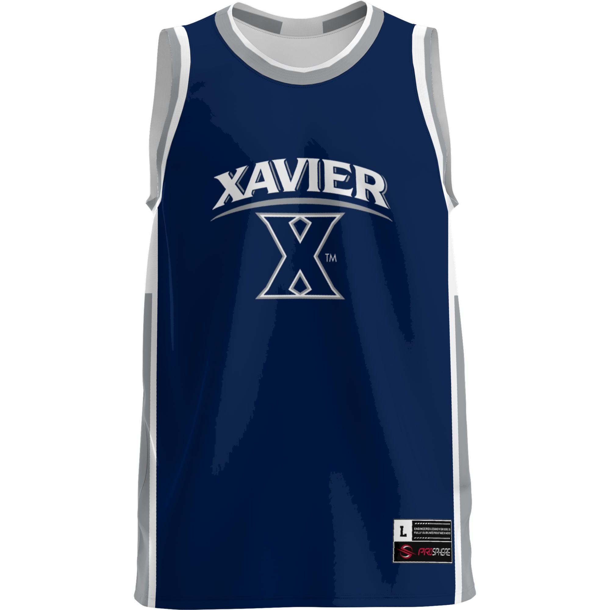Xavier Musketeers Lightweight Basketball Jersey Navy - front view