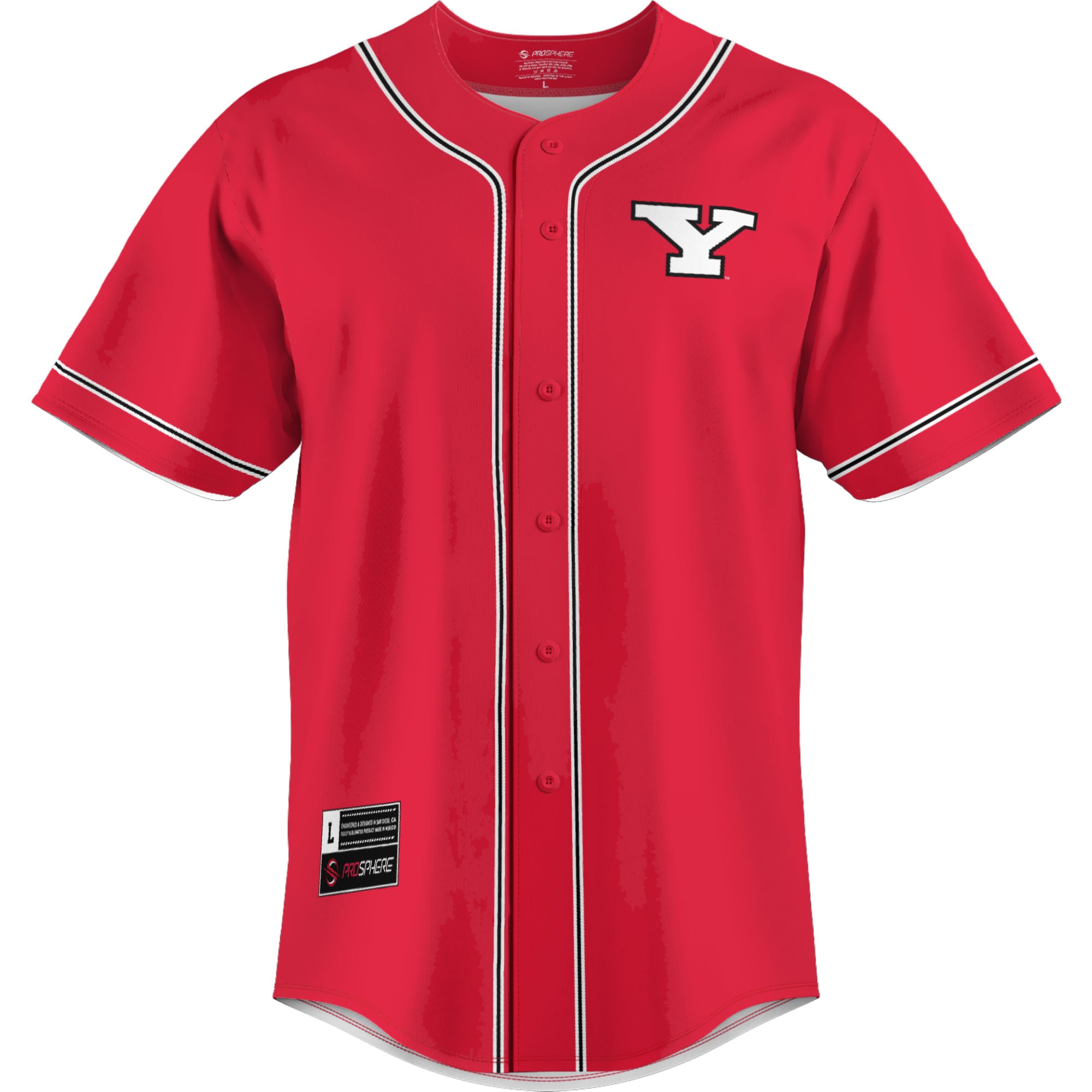 Youngstown State Penguins Lightweight Baseball Jersey Red - front view