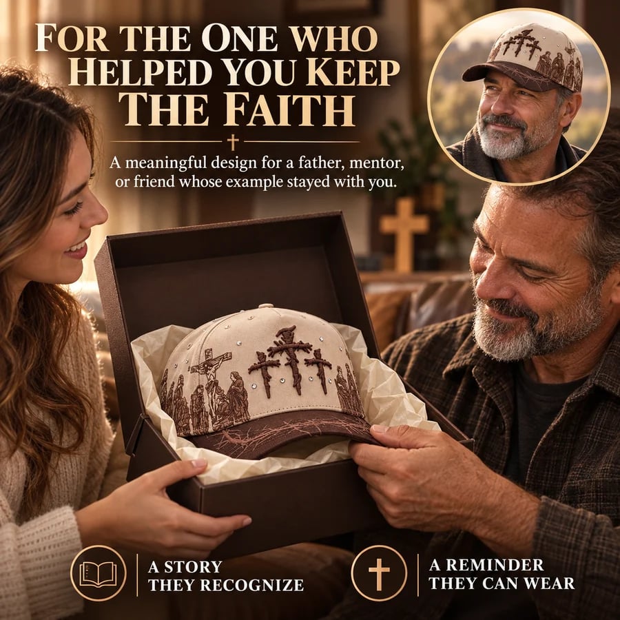 Viacrucis cap presented as a faith-inspired gift