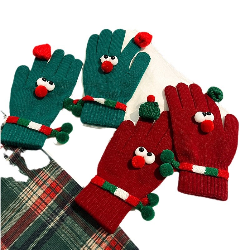 Christmas Reindeer Knit Gloves – Cute Holiday Winter Gloves