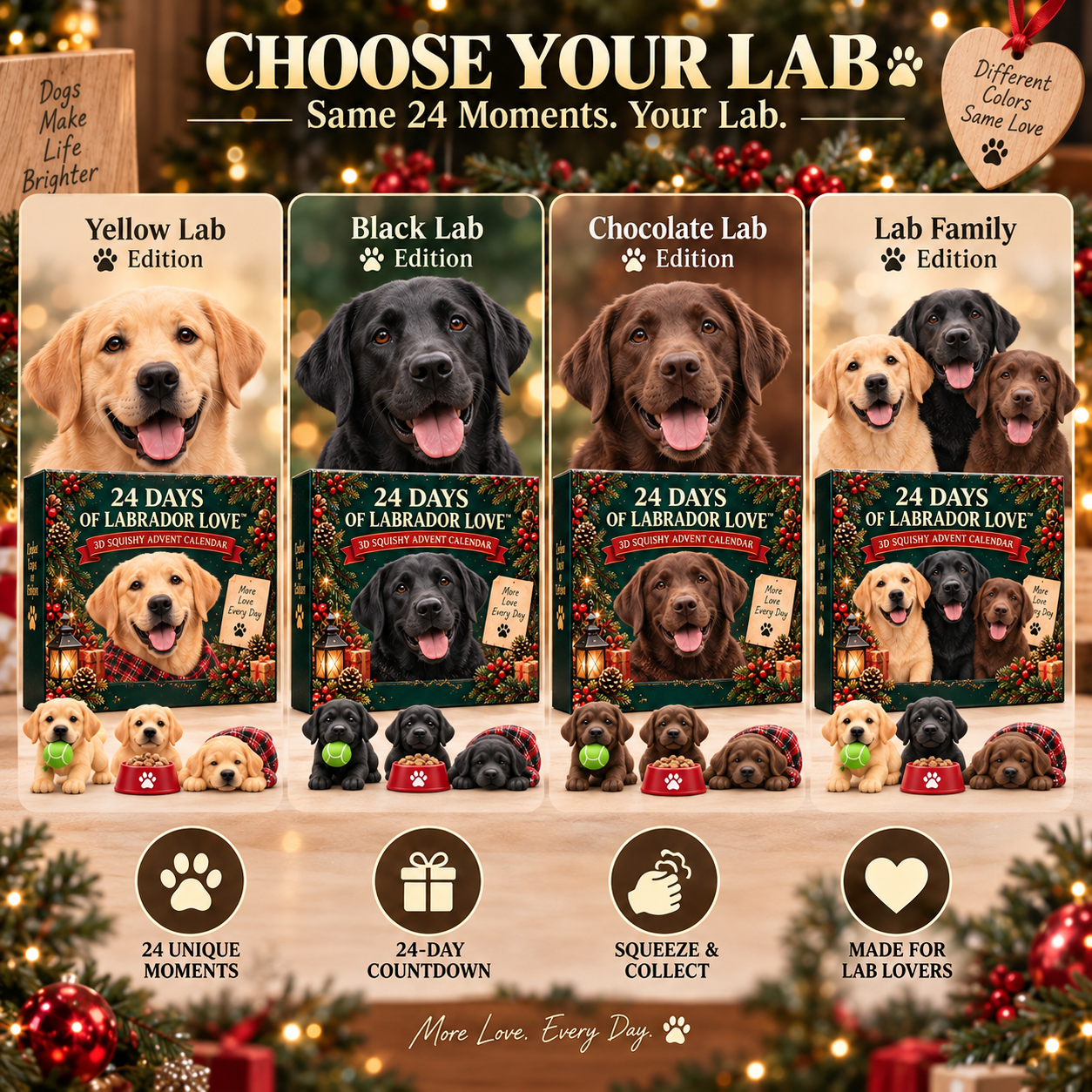 24 Days of Labrador Love™ – 24-Day 3D Squishy Advent Calendar