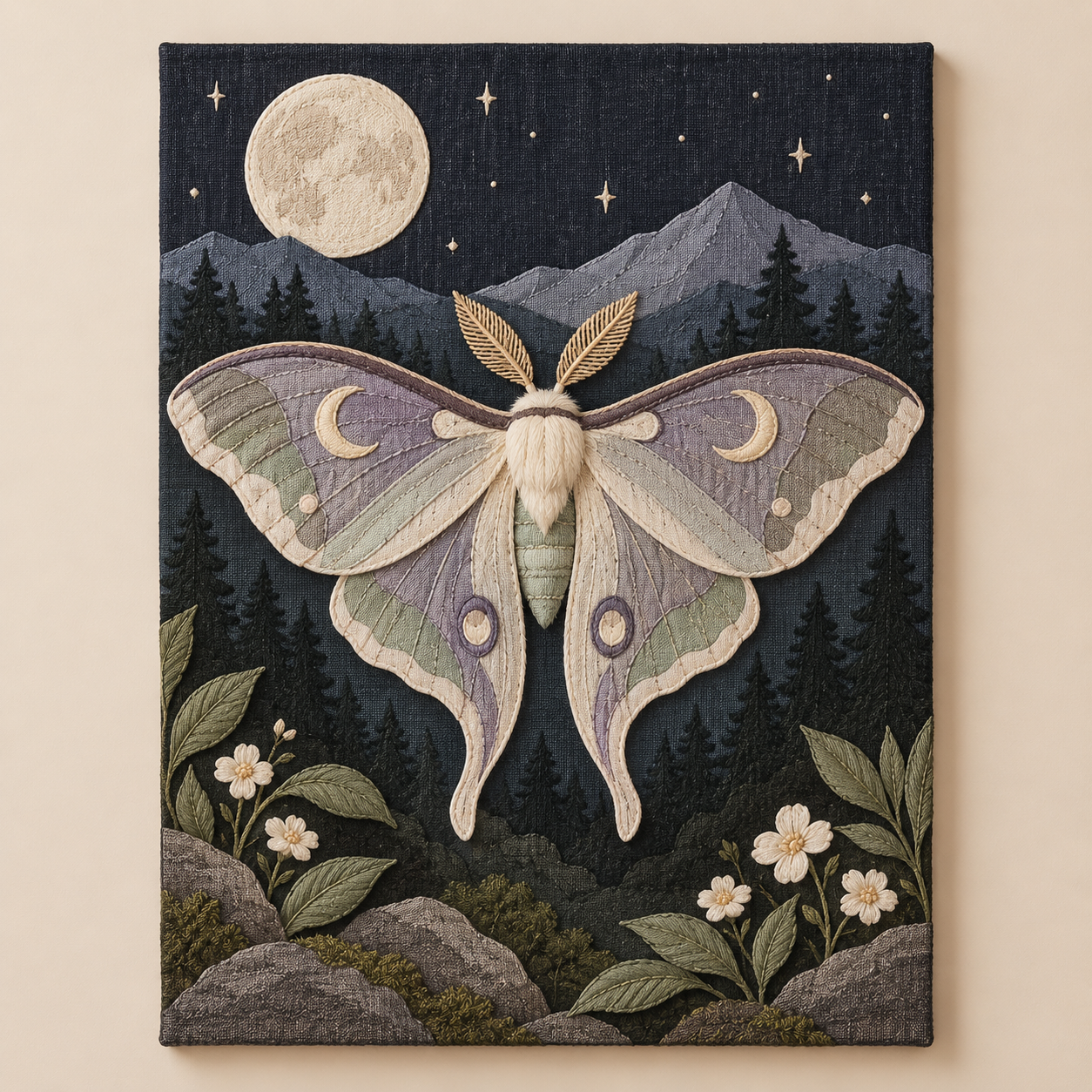 Whispering Wilds Layered Textile Art Kit – Beginner-Friendly DIY Craft for Adults