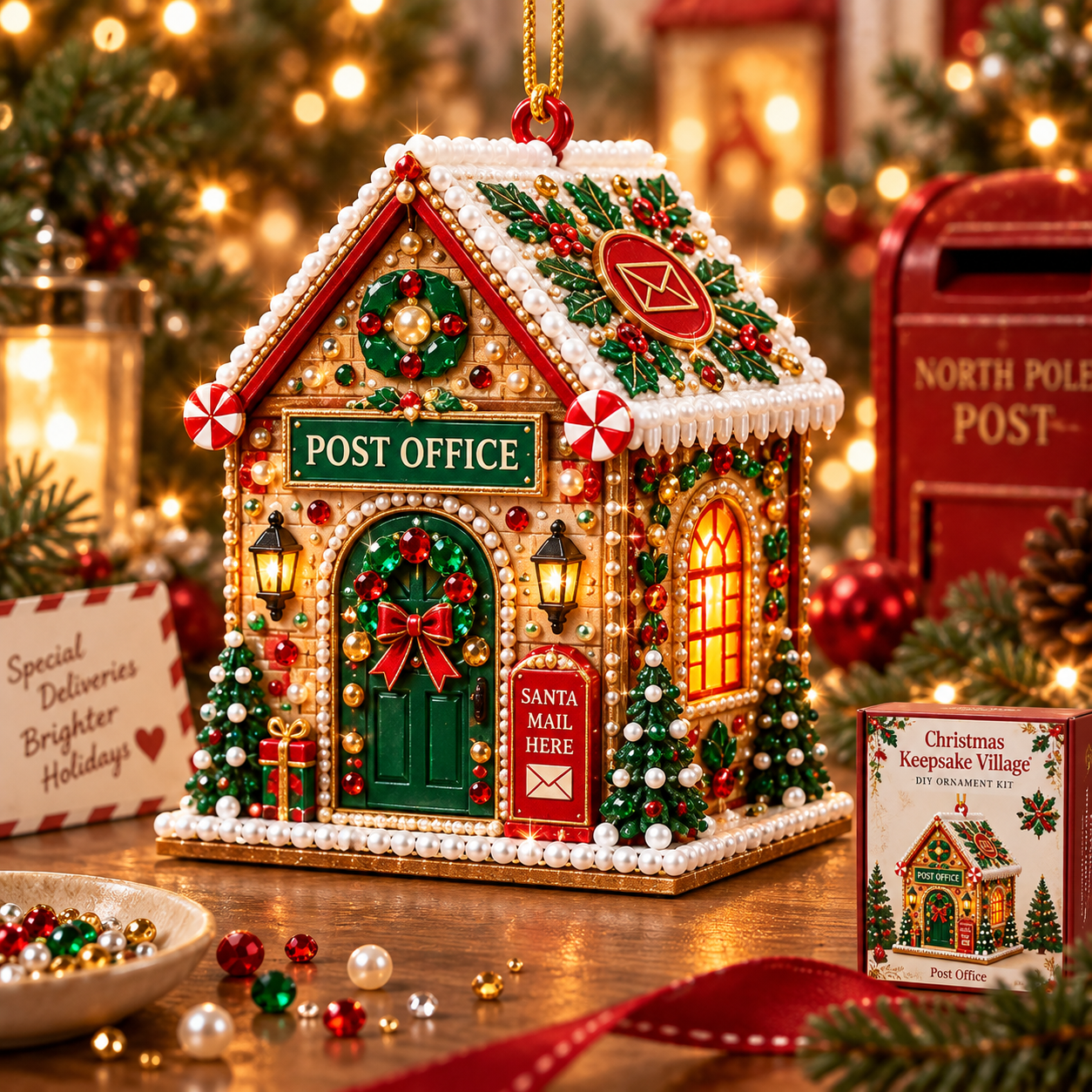 DIY Jeweled Christmas House Ornament Kit