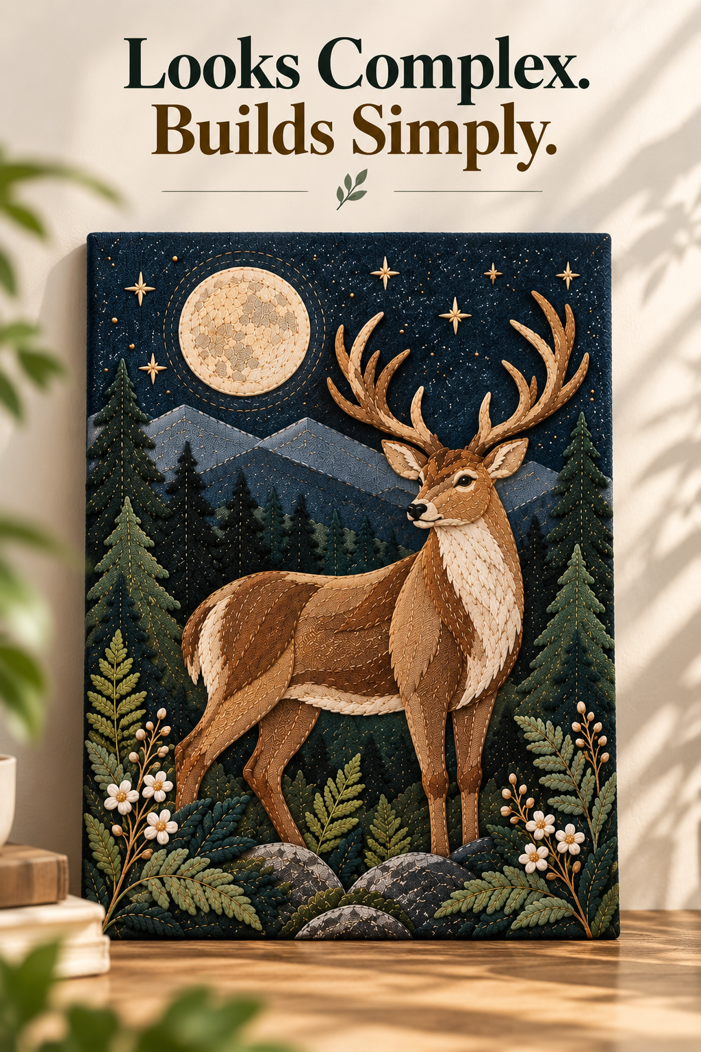 Whispering Wilds Layered Textile Art Kit – Beginner-Friendly DIY Craft for Adults