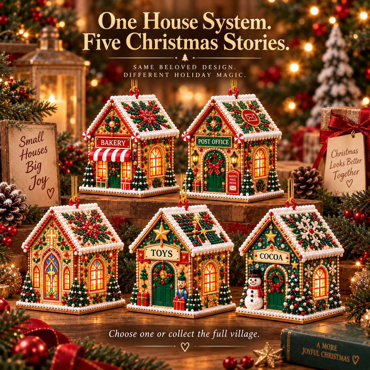 DIY Jeweled Christmas House Ornament Kit