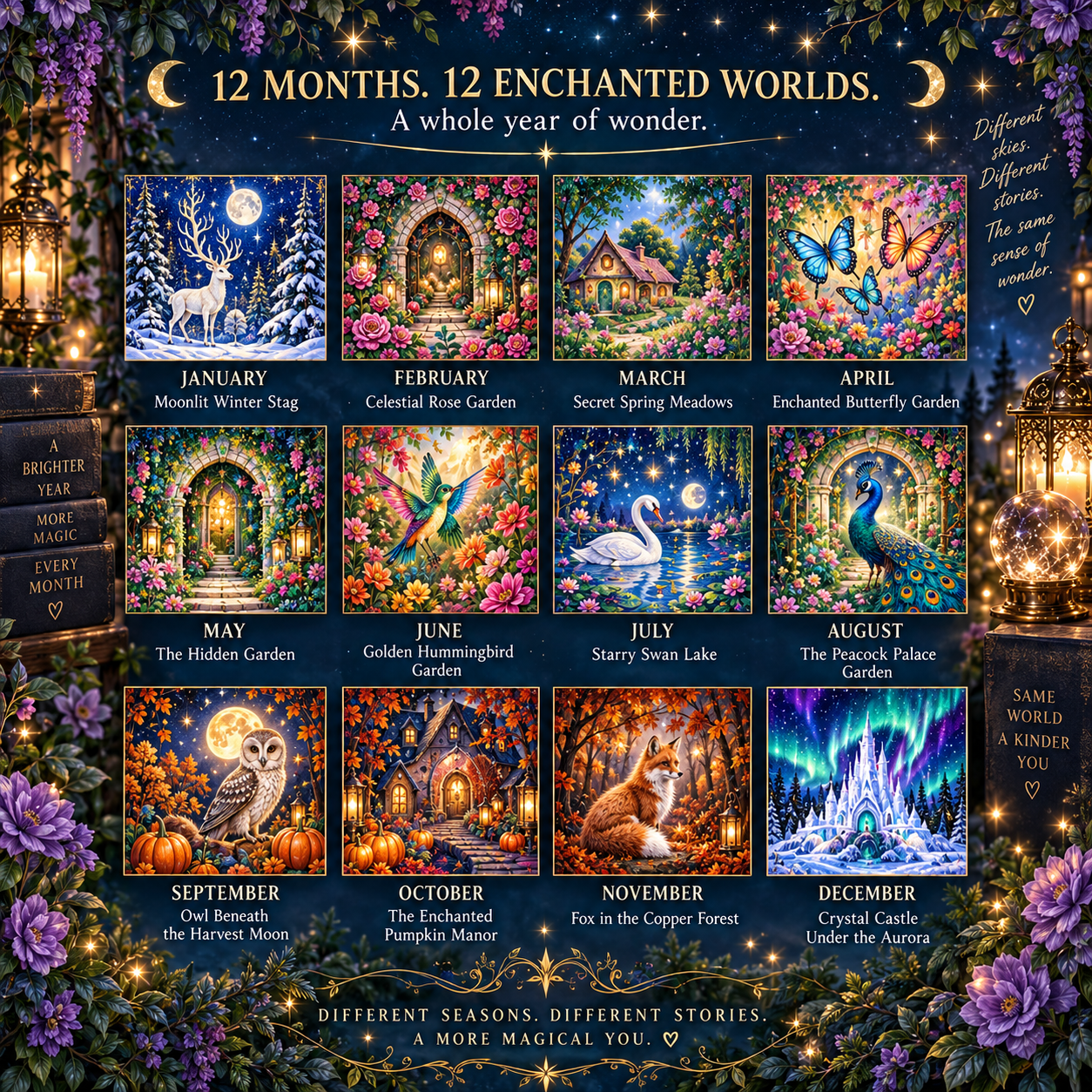 2027 Enchanted Worlds™ Diamond Painting Calendar – 12 Unique Monthly Designs