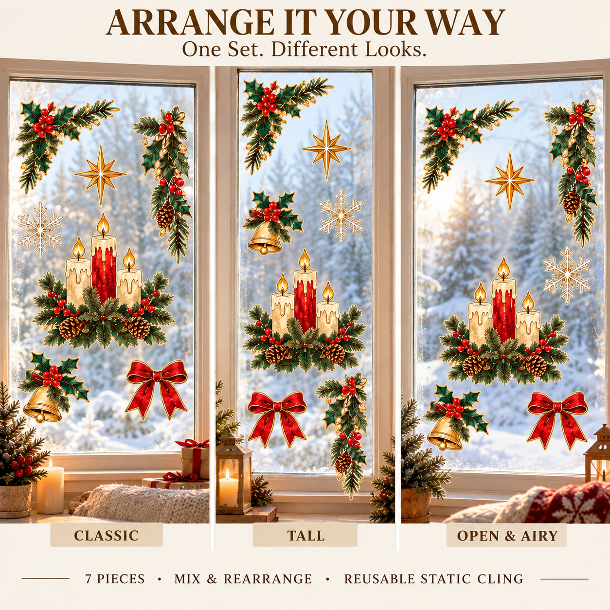 Holiday Window Memories™ — Reusable Static Cling Christmas Window Decorations