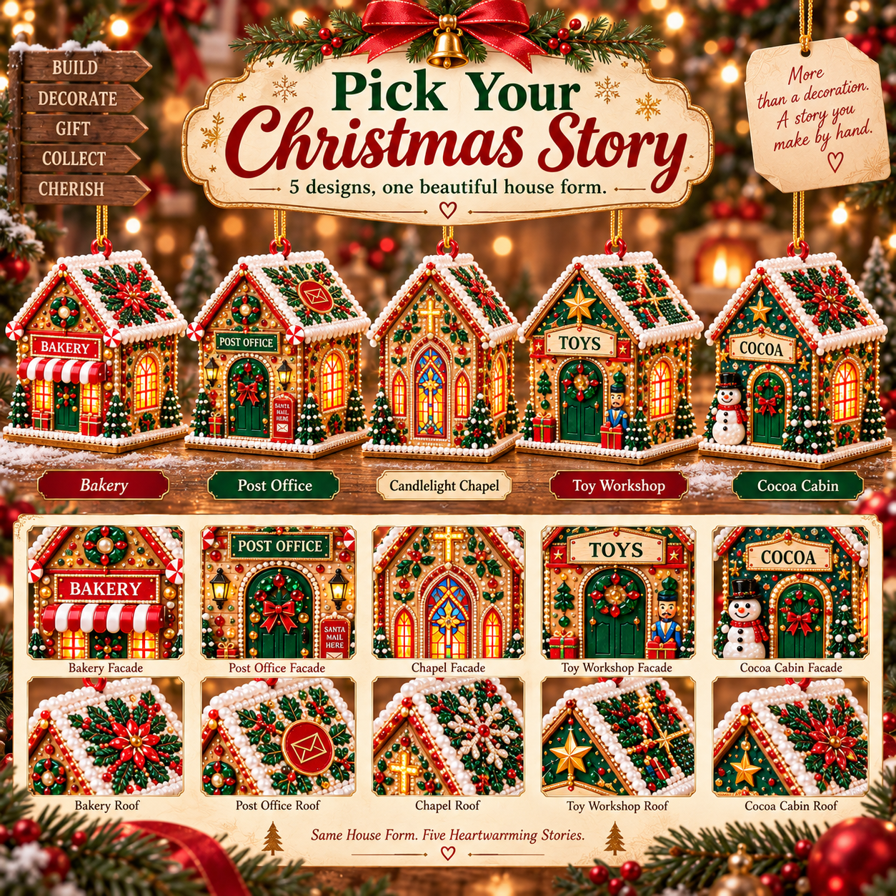 DIY Jeweled Christmas House Ornament Kit