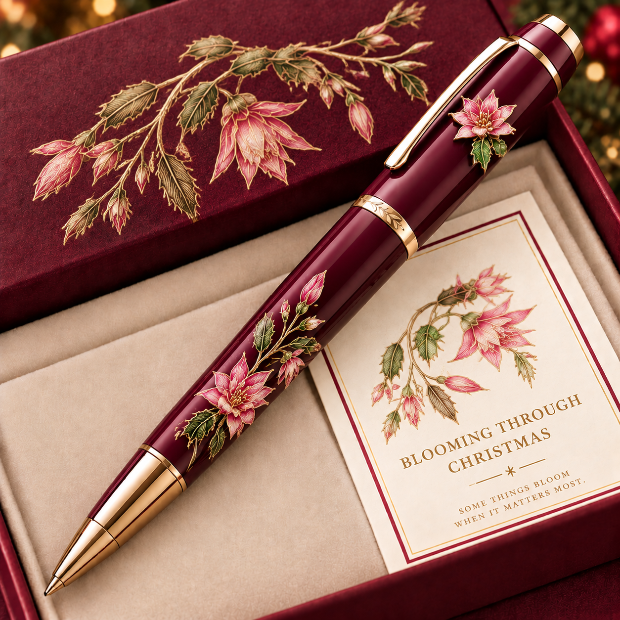 Memory Bloom Winter Bloom | Christmas Flower Keepsake Pen Collection – GIFTNIVA