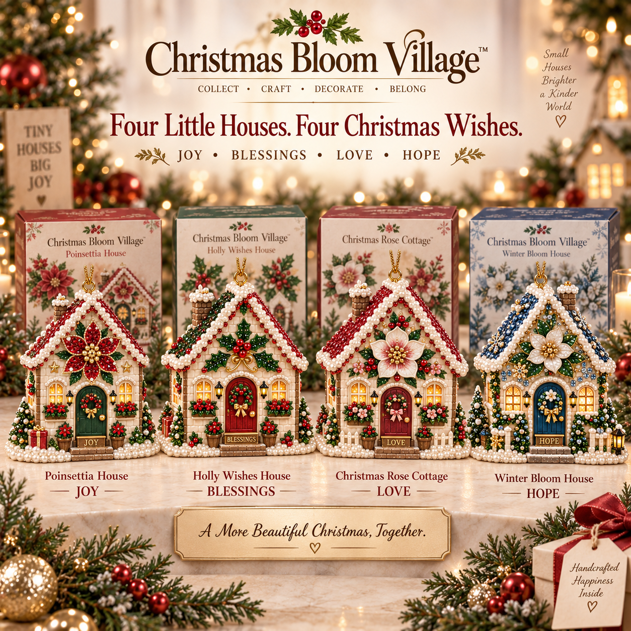 Christmas Bloom Village™ — DIY Jeweled Christmas House Ornament Kit