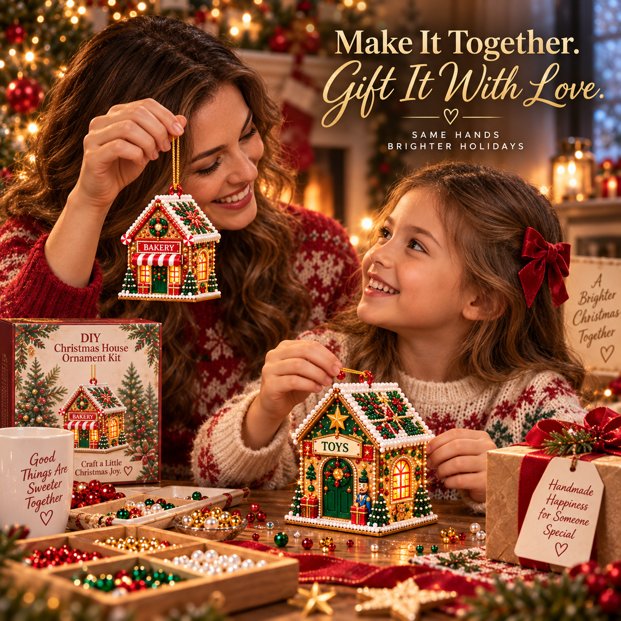 DIY Jeweled Christmas House Ornament Kit