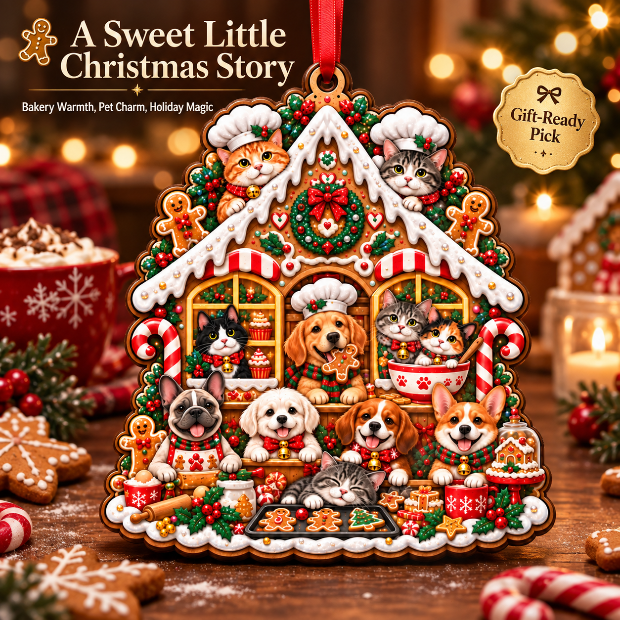 Pet Christmas Sparkle Ornament Collection – 5 Festive Designs for Pet Lovers