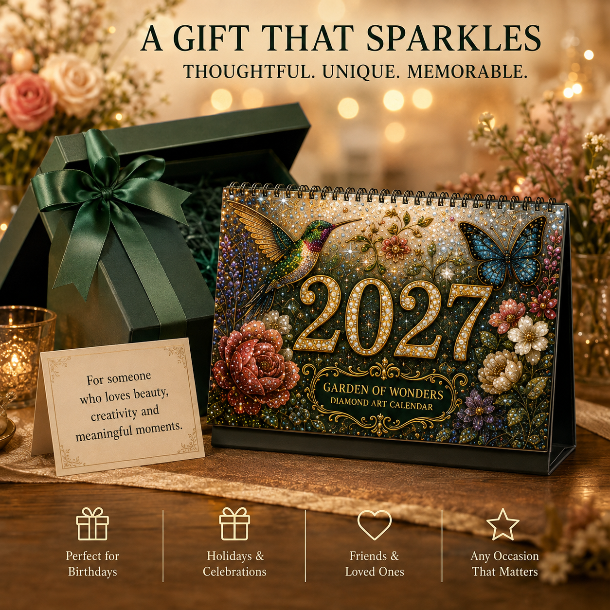 2027 Garden of Wonders™ Diamond Painting Calendar – 12 Unique Monthly Designs