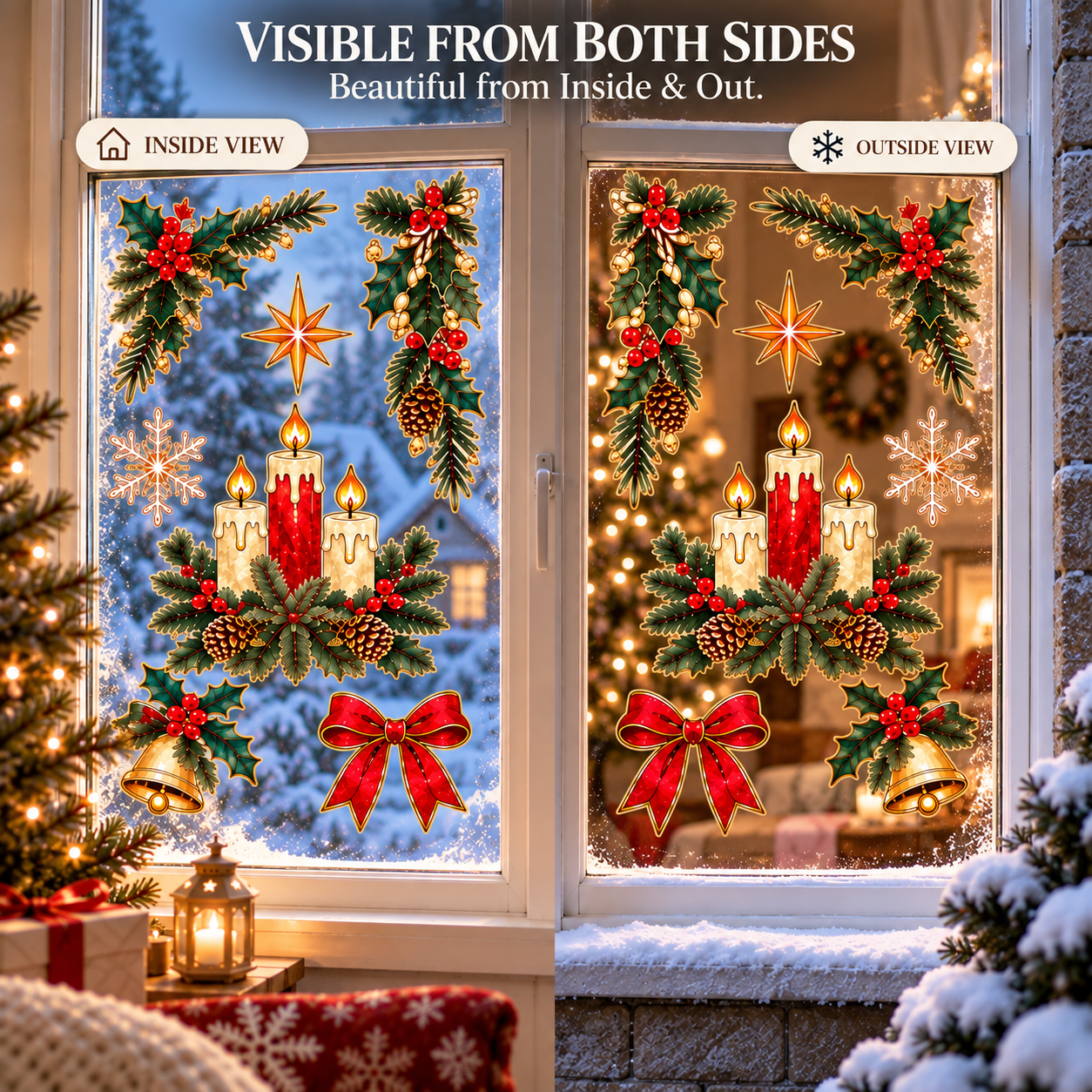 Holiday Window Memories™ — Reusable Static Cling Christmas Window Decorations