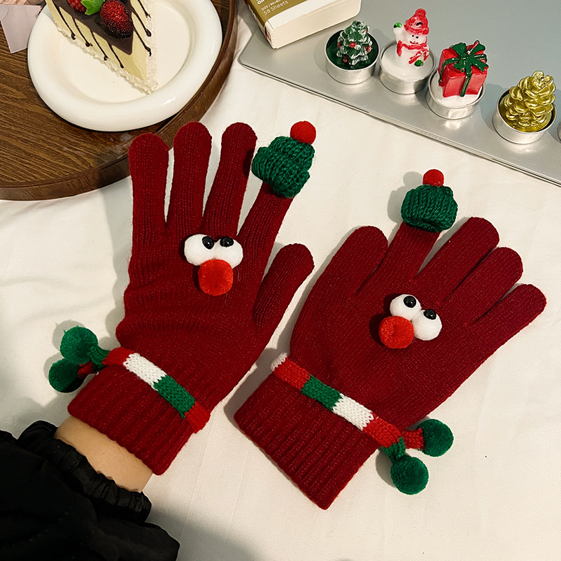 Christmas Reindeer Knit Gloves – Cute Holiday Winter Gloves