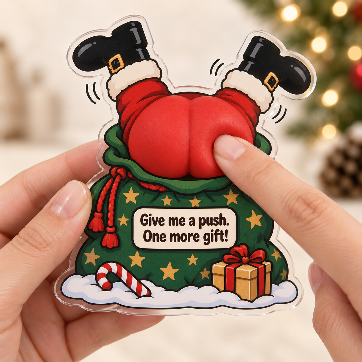 🎁 Santa’s Secret Gift — Funny Christmas Squishy Car Vent Clip