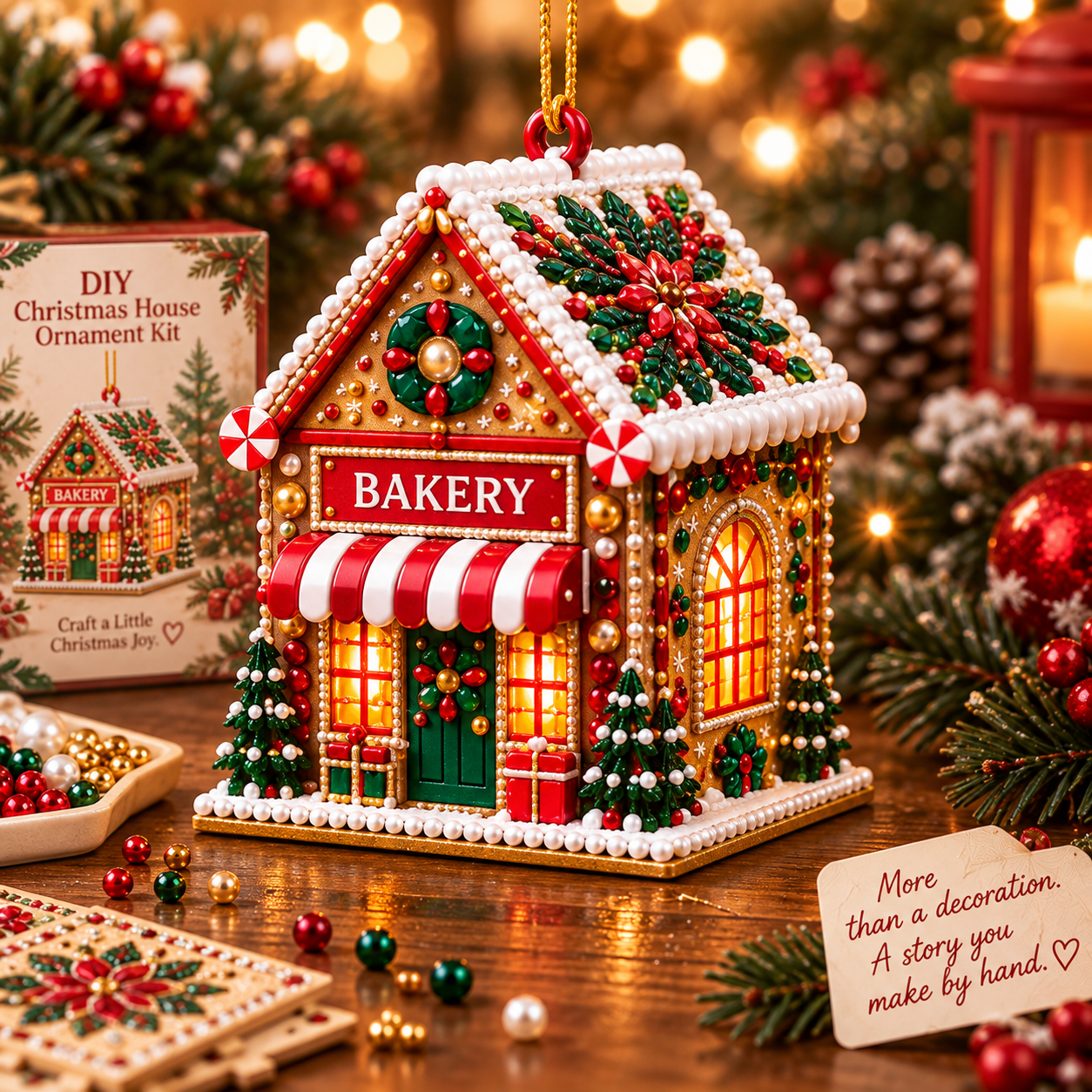 DIY Jeweled Christmas House Ornament Kit