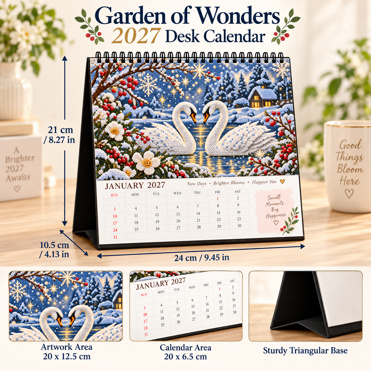 2027 Garden of Wonders™ Diamond Painting Calendar – 12 Unique Monthly Designs