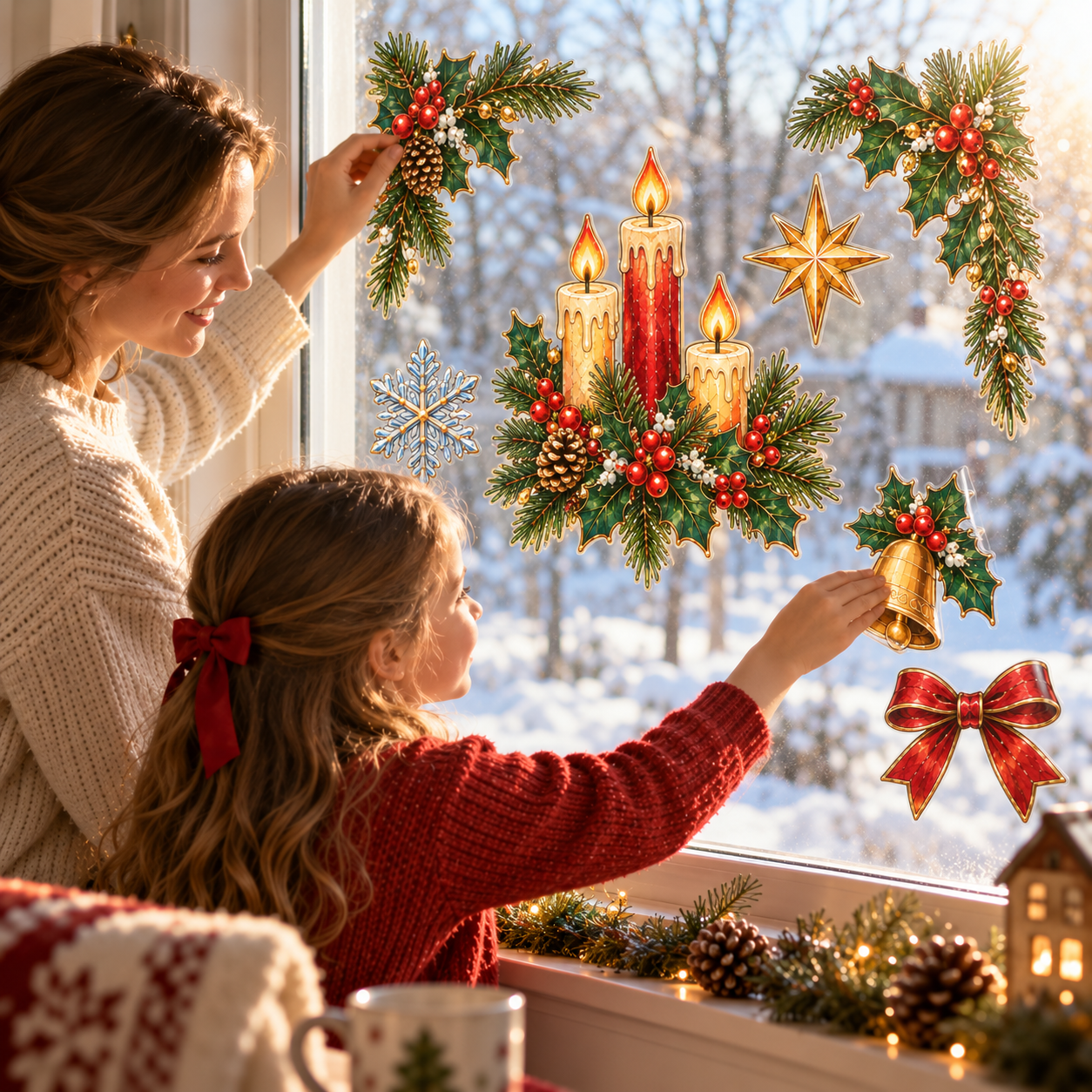 Holiday Window Memories™ — Reusable Static Cling Christmas Window Decorations