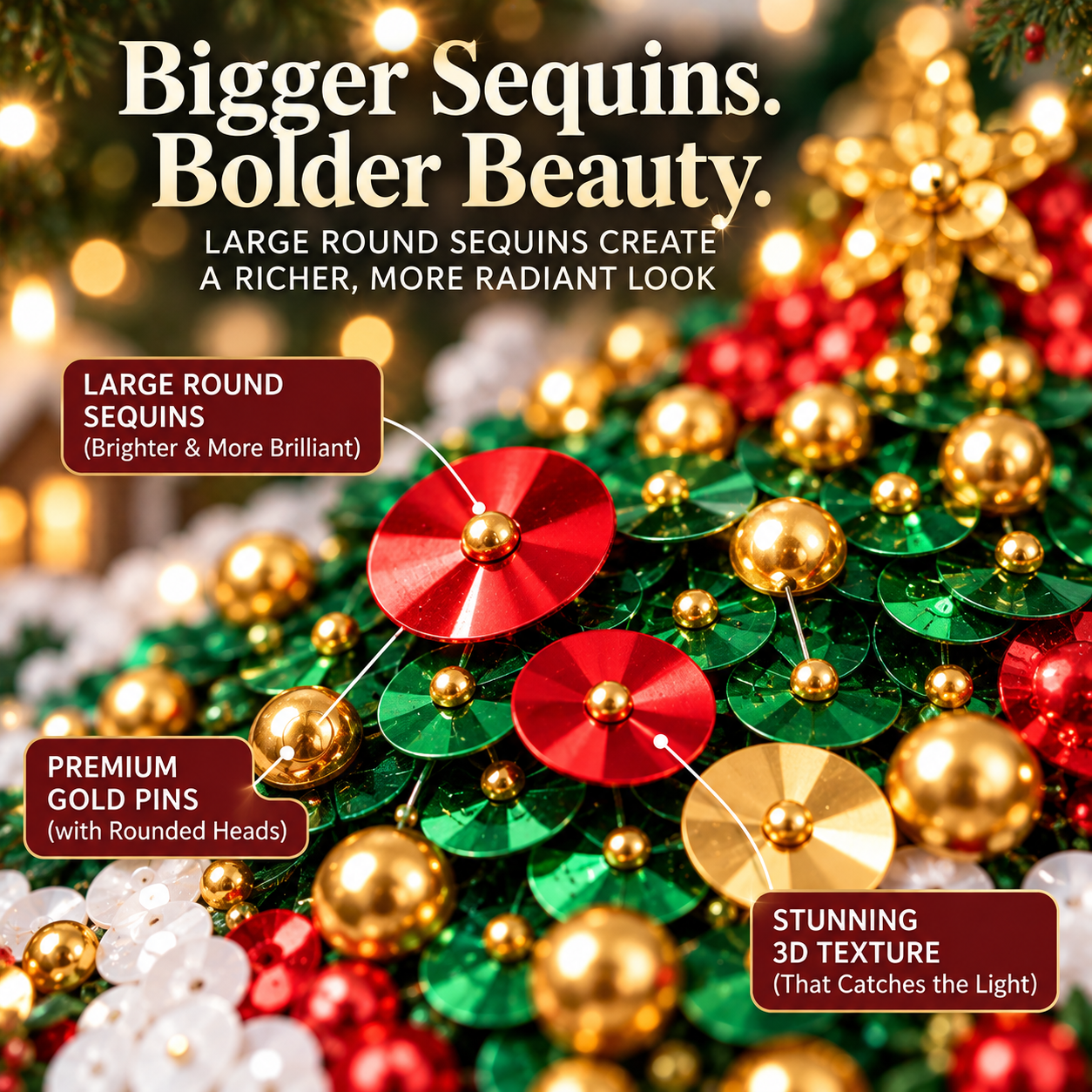 Sparkle Pin Art™ Christmas DIY Sequin Art Kit – 3D Holiday Décor, 5 Festive Designs