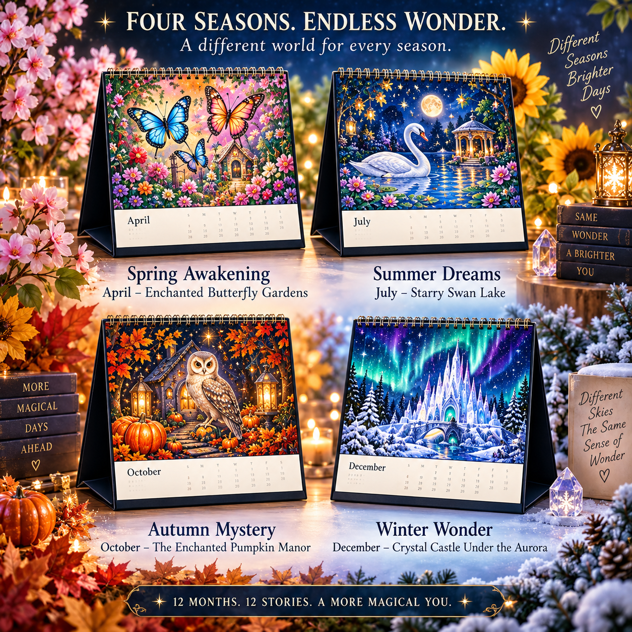 2027 Enchanted Worlds™ Diamond Painting Calendar – 12 Unique Monthly Designs