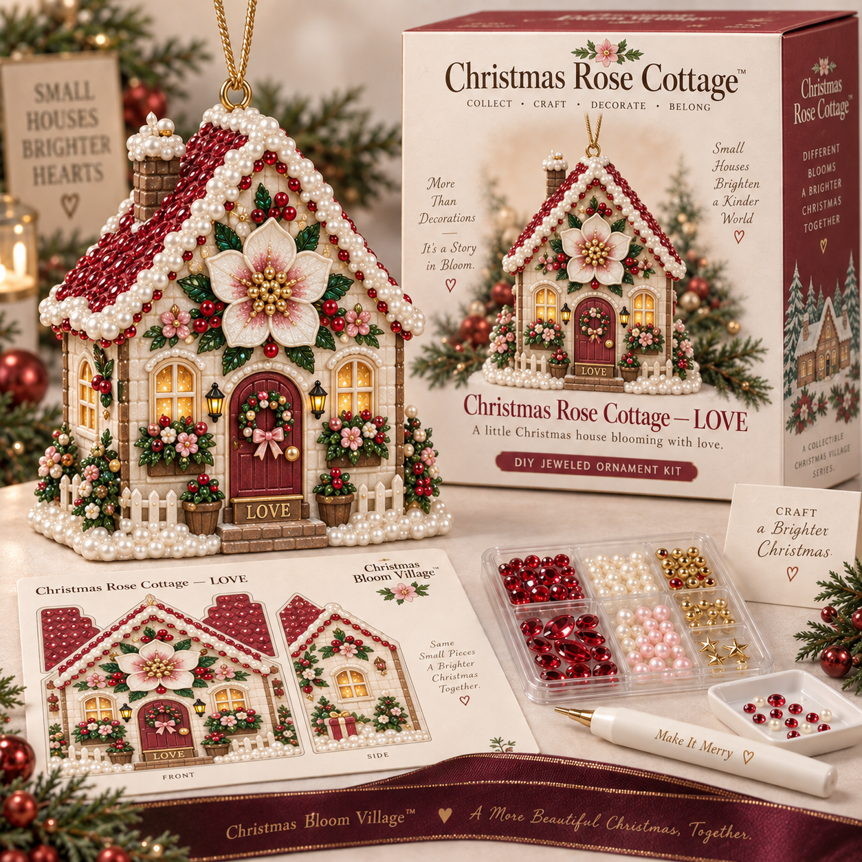Christmas Bloom Village™ — DIY Jeweled Christmas House Ornament Kit