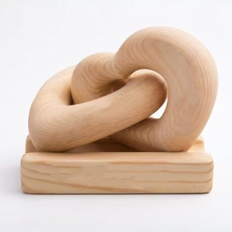 Abstract Wooden Knot Sculpture – Modern Minimalist Home Décor